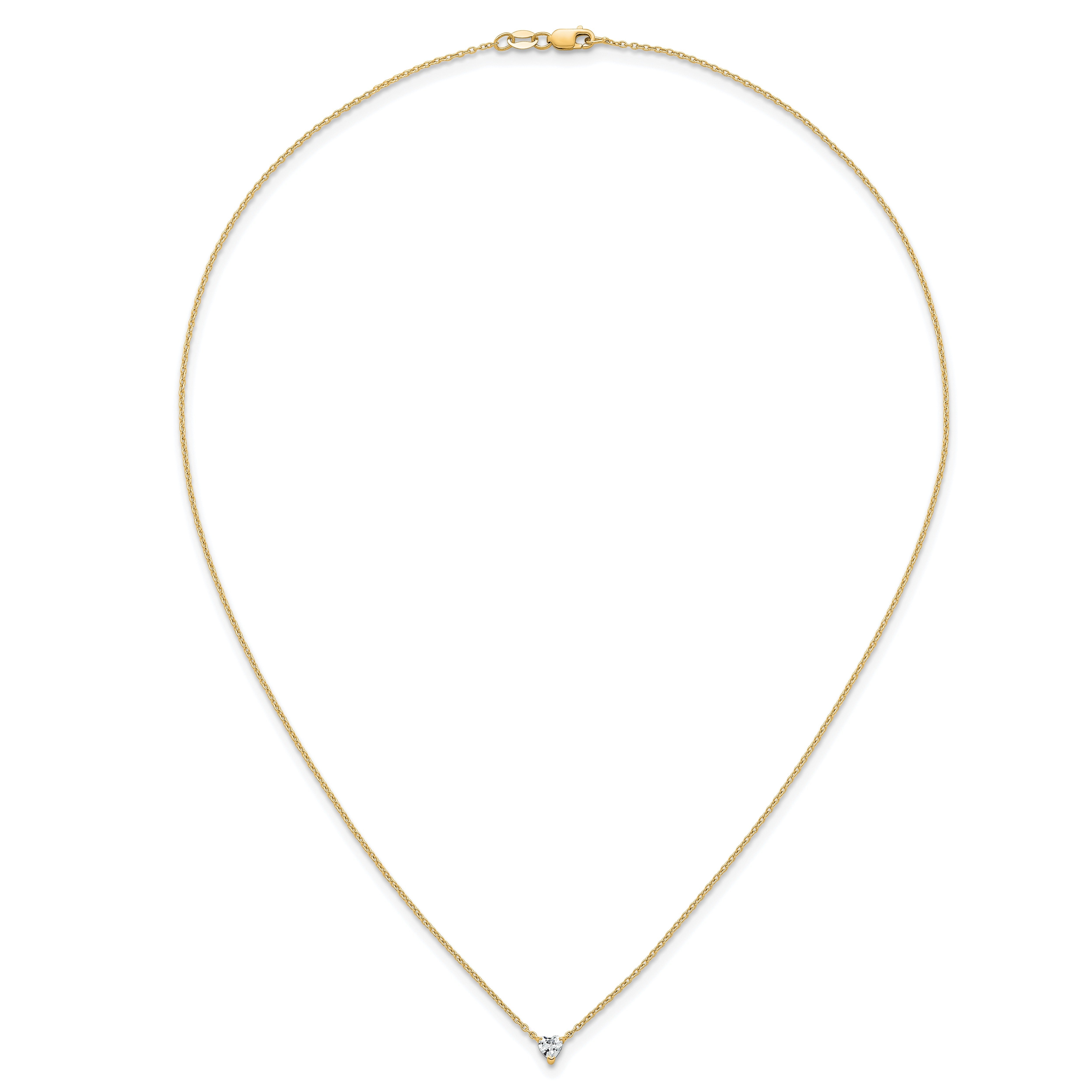 14k Gold Lab Grown Diamond Solitaire Heart Necklace