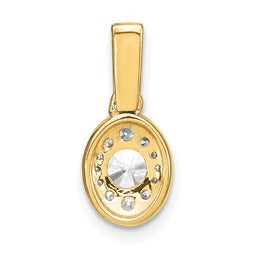14k Gold Lab Diamond Oval Vintage Pendant 1/2 ct