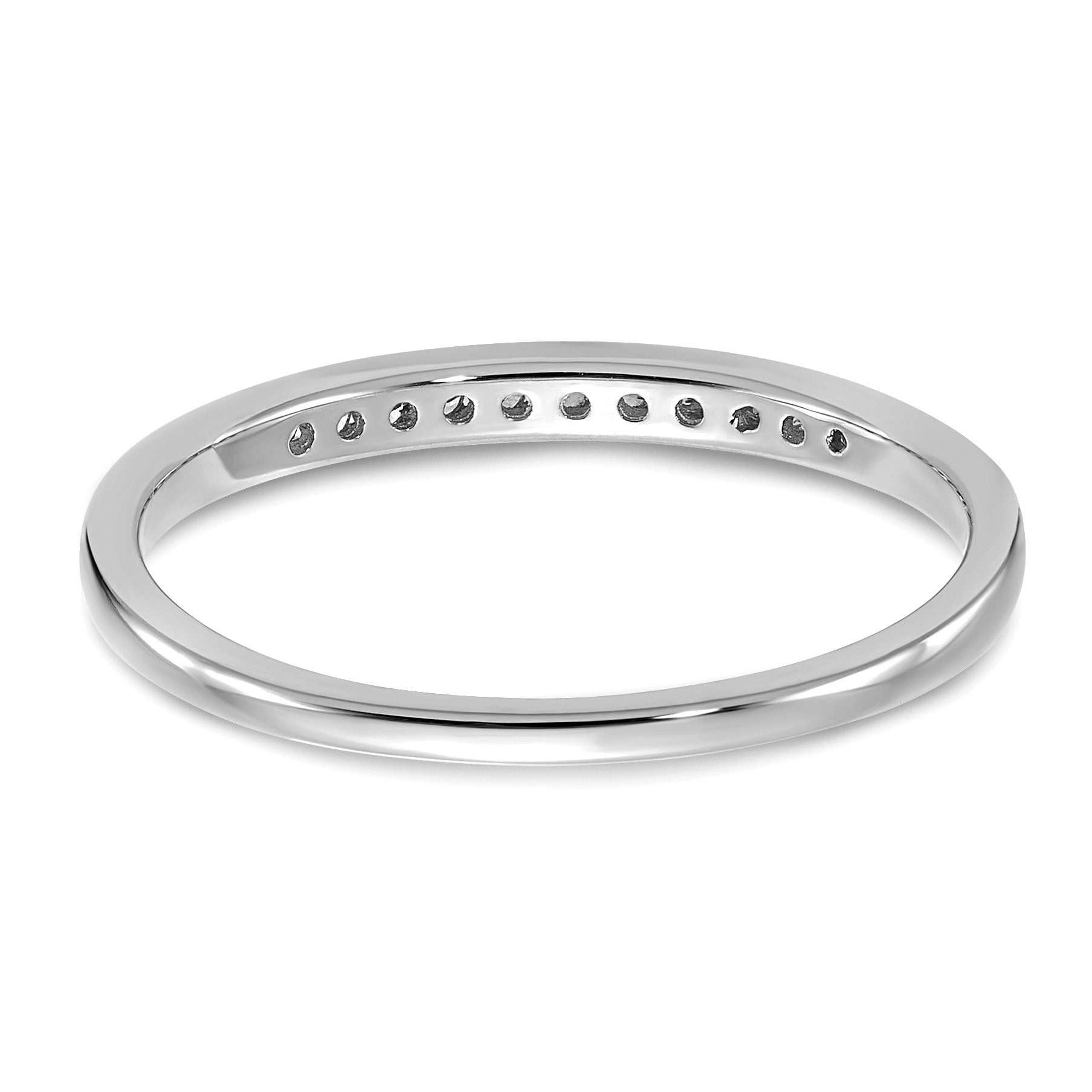 0.10 Ct Round Lab Grown Diamond Channel 14K White Gold Enhancer Band