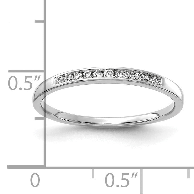 0.10 Ct Round Lab Grown Diamond Channel 14K White Gold Enhancer Band