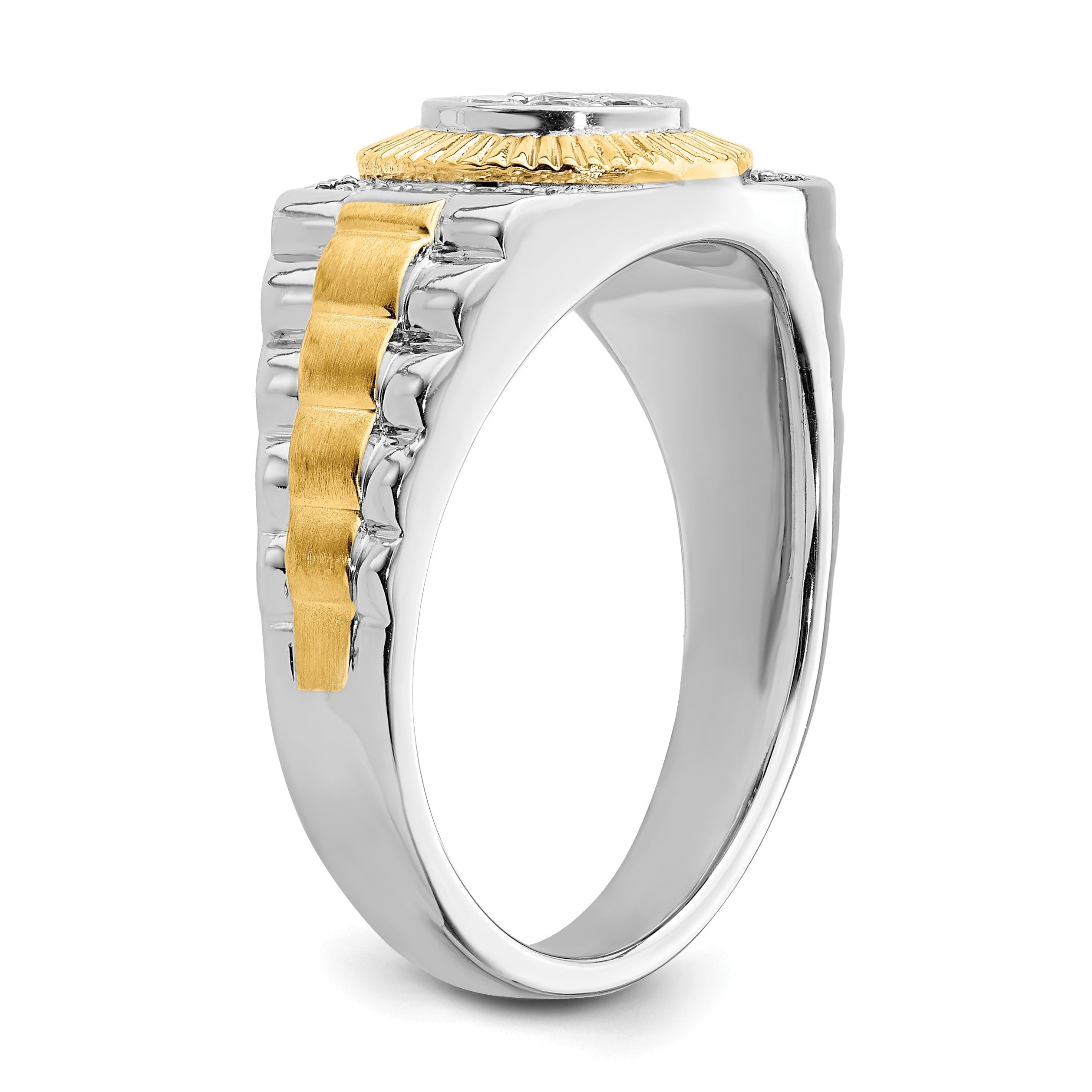 10k Two-Tone 1/3 ct Lab Grown Diamond Cluster Men's Ring