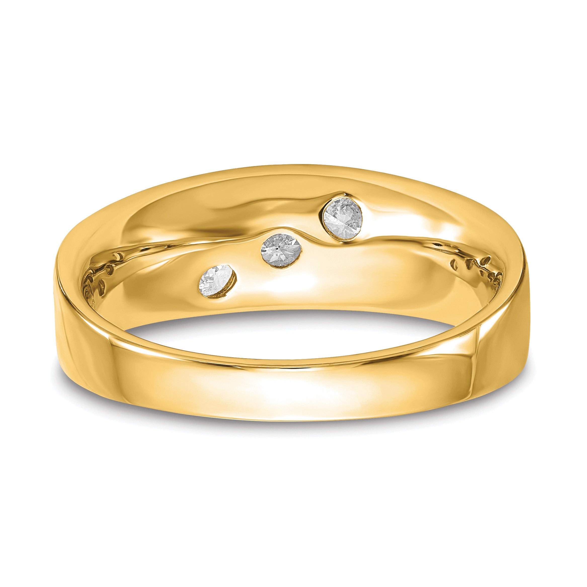 Lab Grown Diamond Three Stone Wedding Band Men Ring