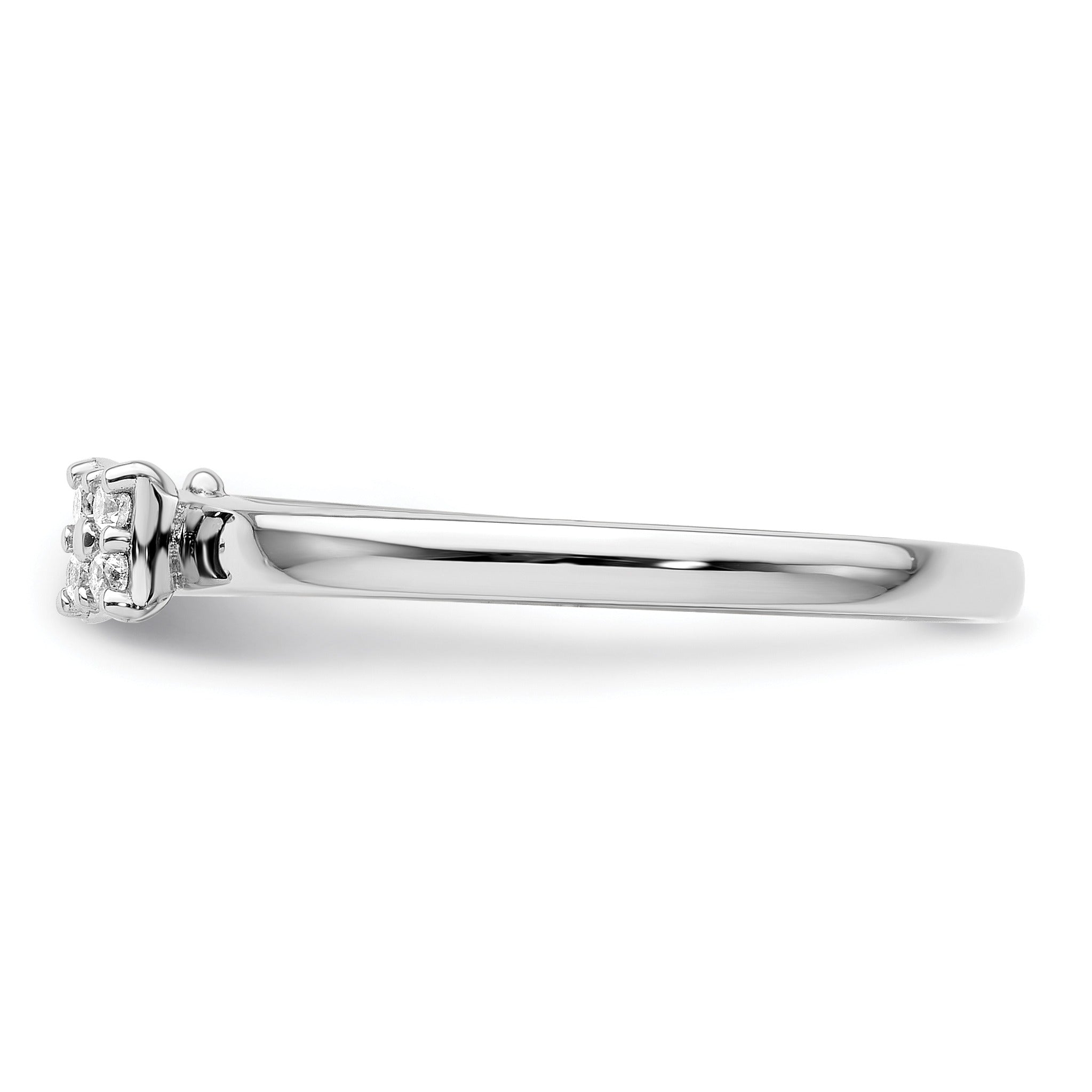 0.05 Ct Round Lab Grown Diamond Cluster 14K White Gold Two Promise Enhancer Band