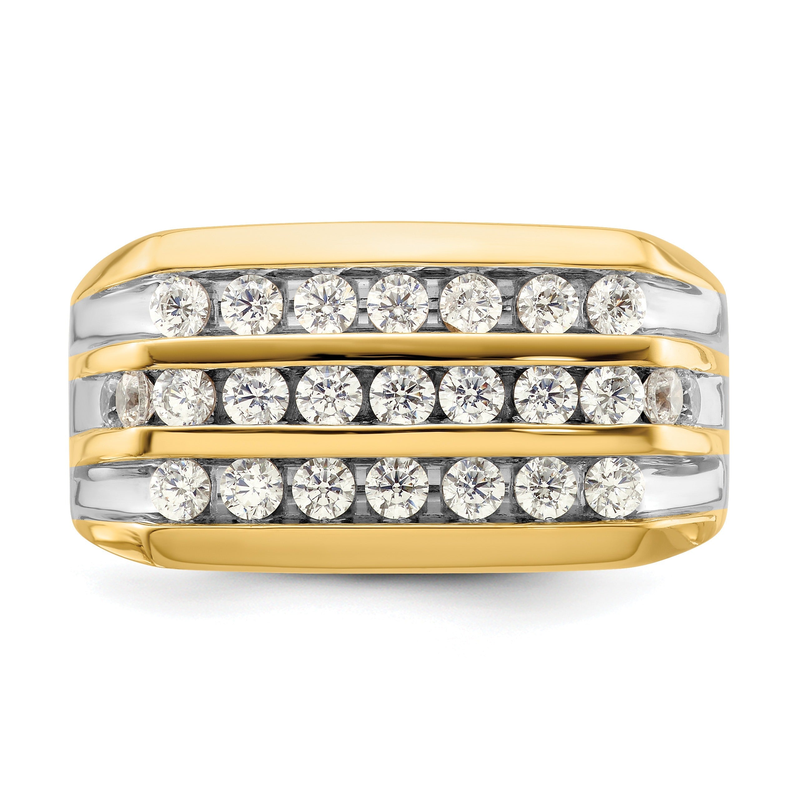 1 1/6 ct Lab Grown Diamond Men's Cluster Ring 14k Yellow Gold