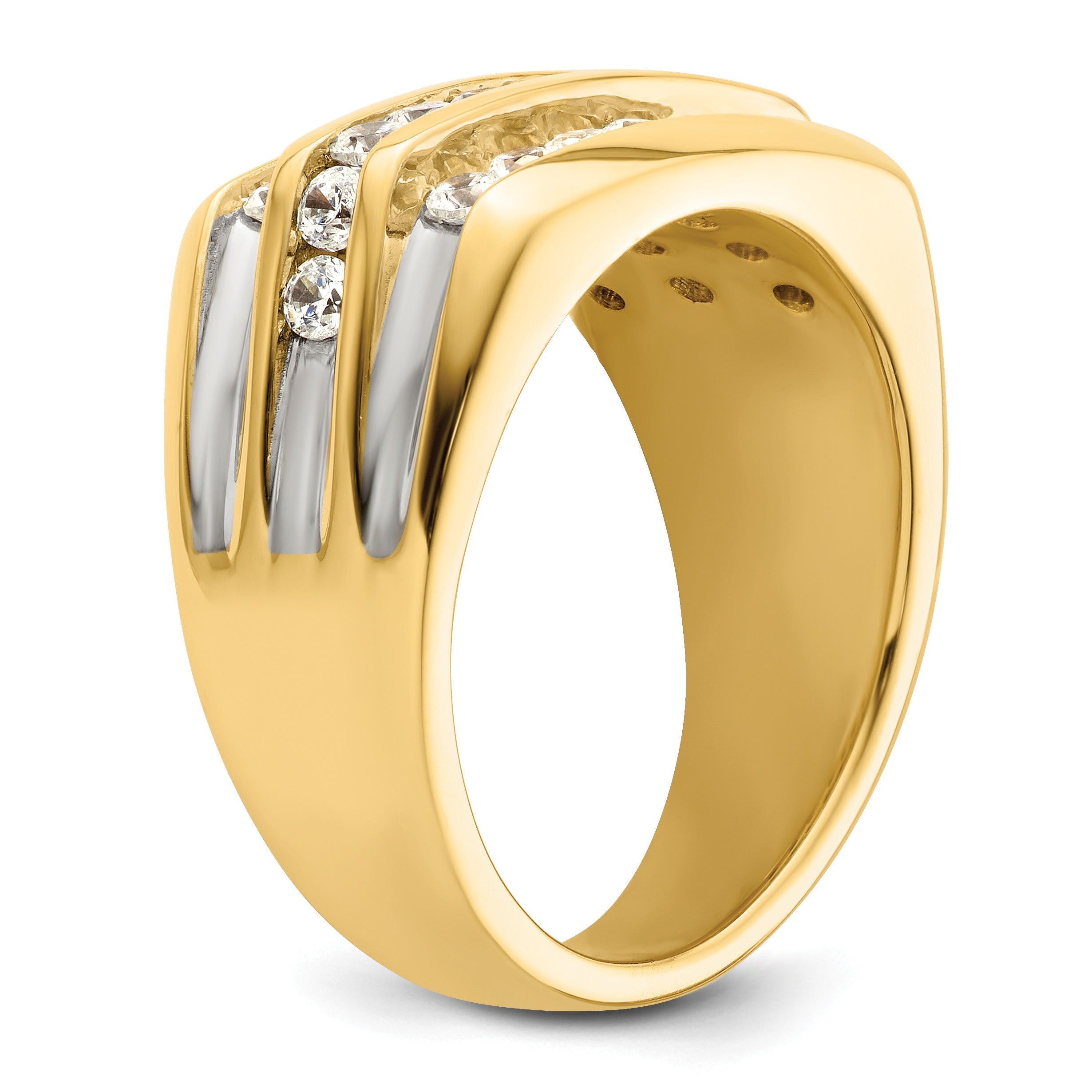 1 1/6 ct Lab Grown Diamond Men's Cluster Ring 14k Yellow Gold