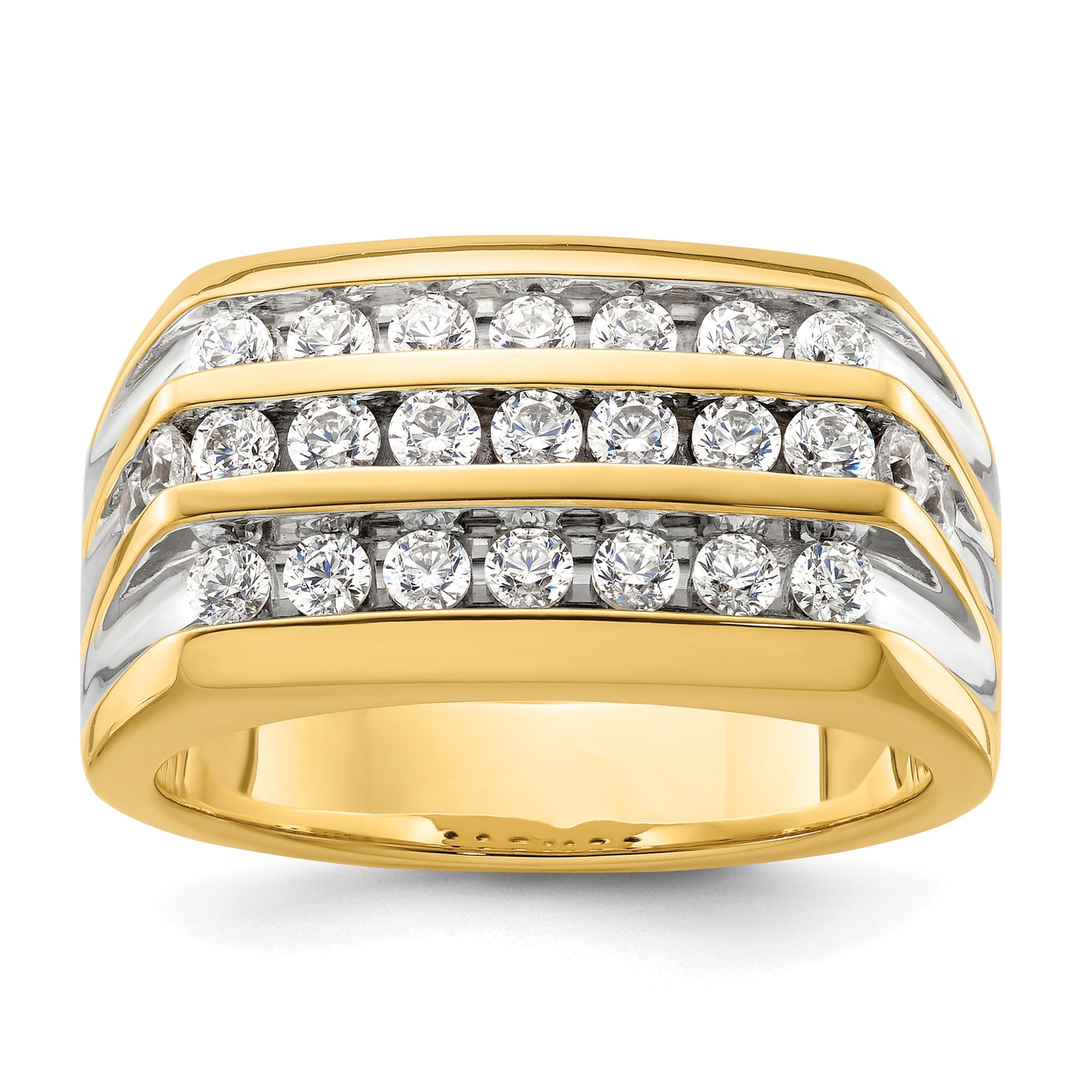 1 1/6 ct Lab Grown Diamond Men's Cluster Ring 14k Yellow Gold