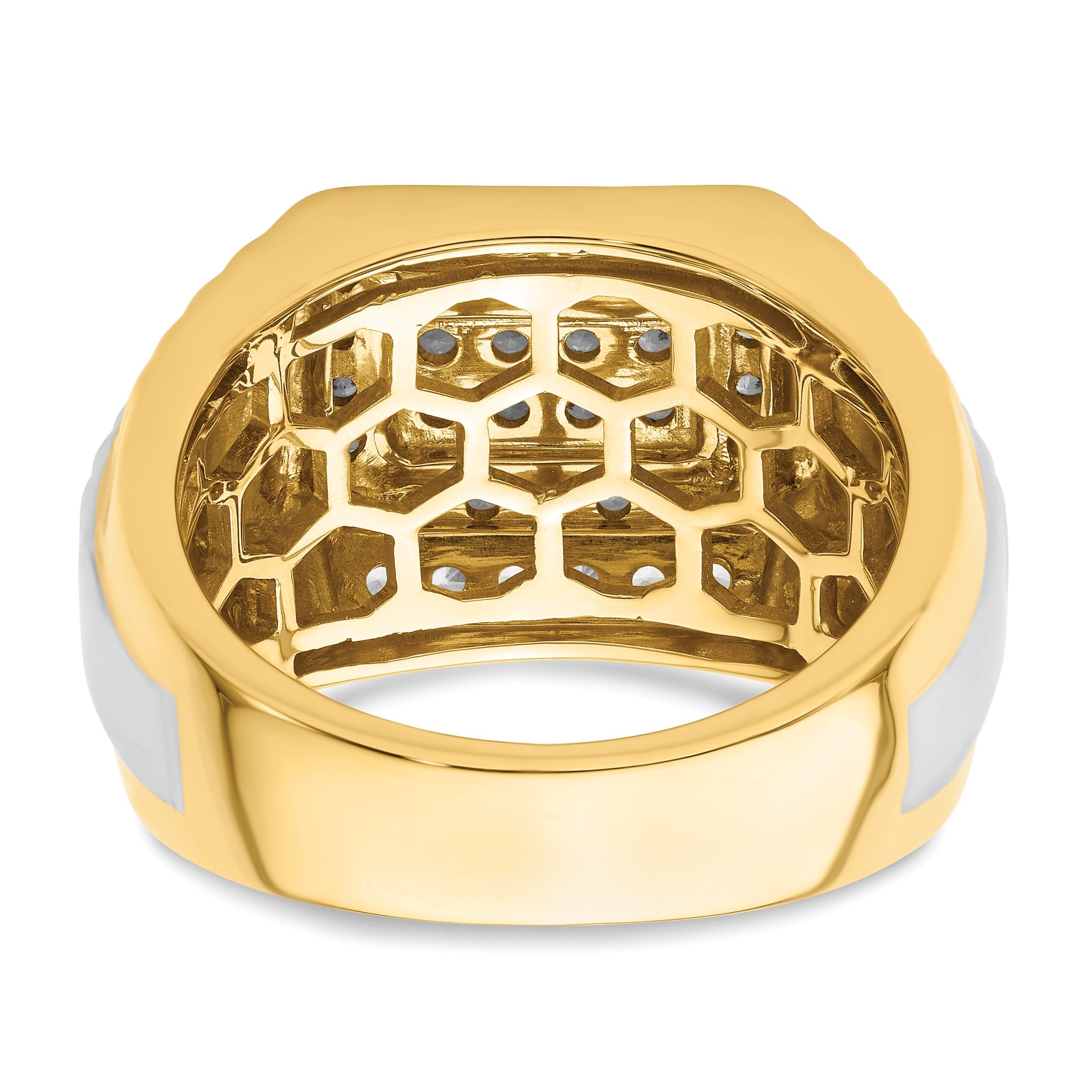 1 ct Lab Grown Diamond Men's Cluster Ring 14k Two-Tone Gold