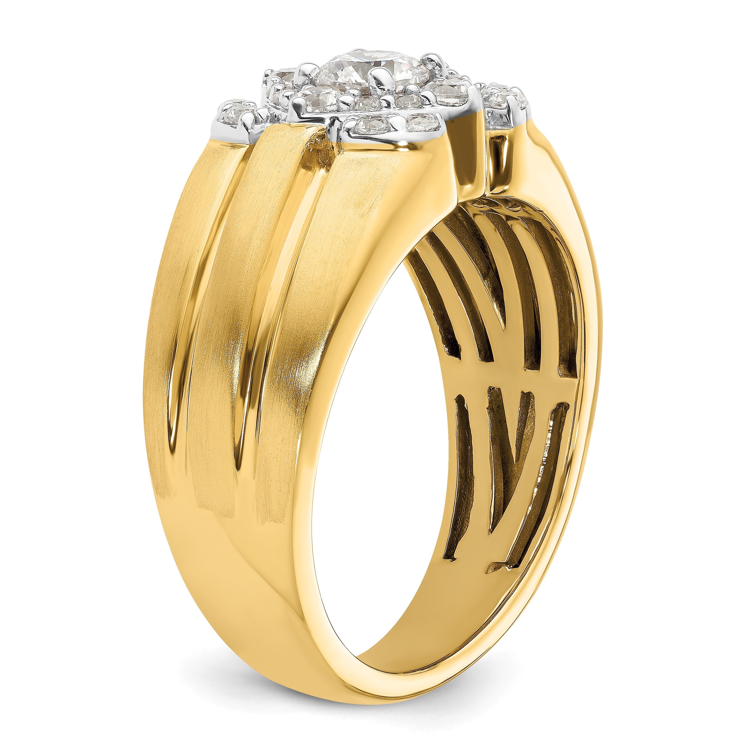 14k Two-Tone 1 ct Lab Grown Diamond Men's Ring