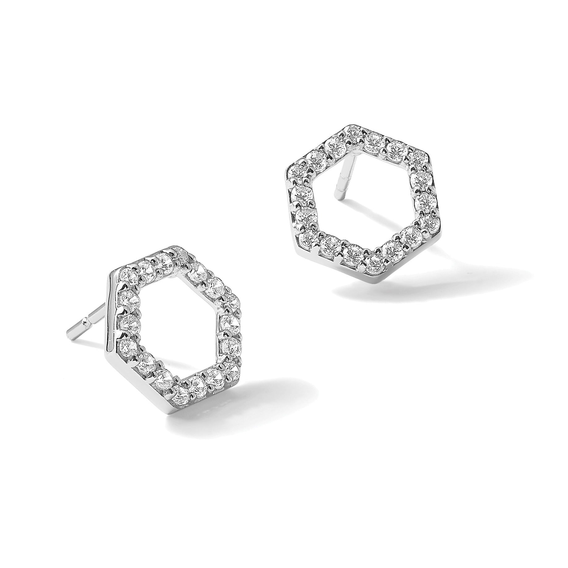 Lab Grown Diamond Hexagon Studs Earrings