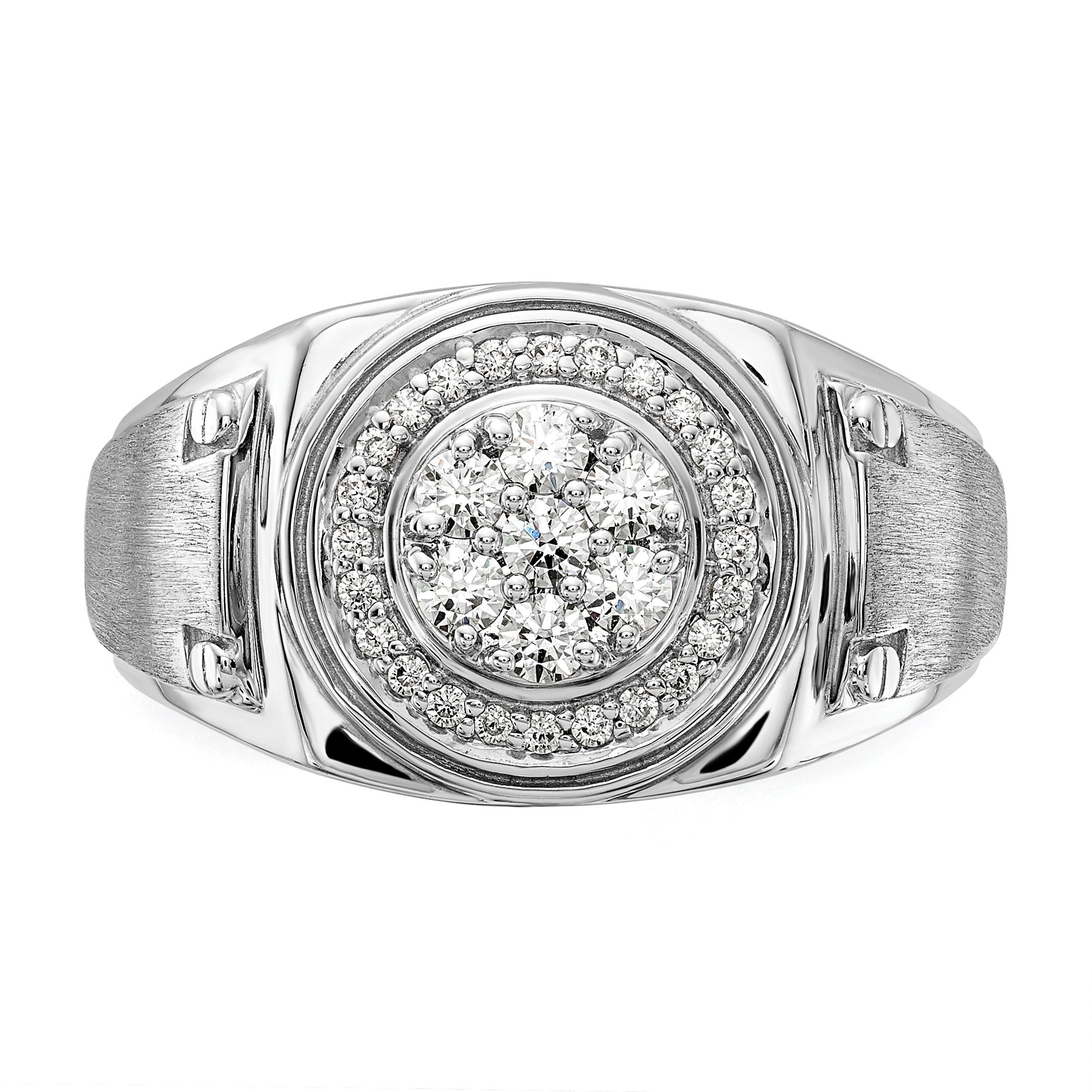 14k White Gold 1/2 ct Lab Grown Diamond Men's Wedding Ring