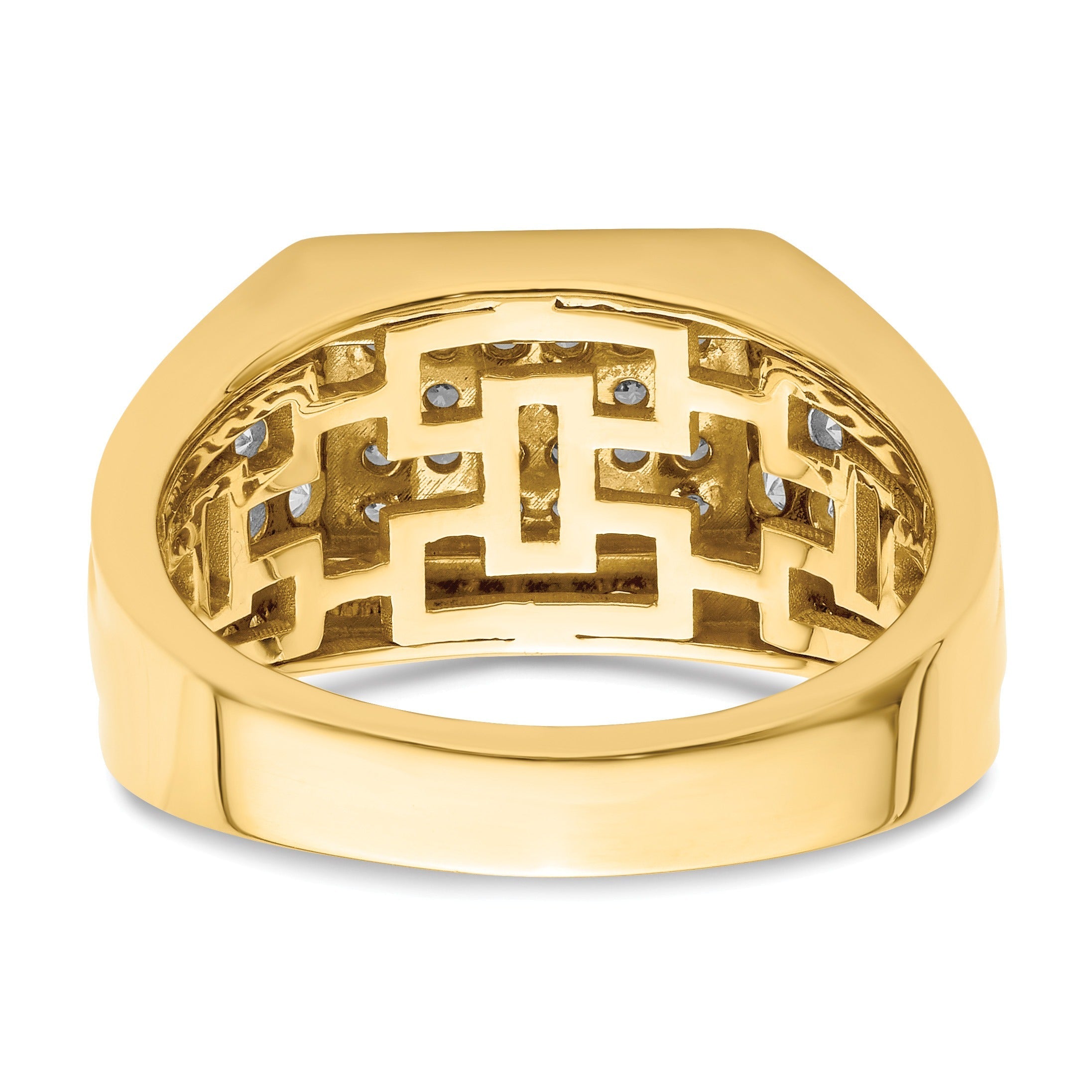 1 3/8 ct Lab Grown Diamond Cluster Men's Ring 14k Yellow Gold