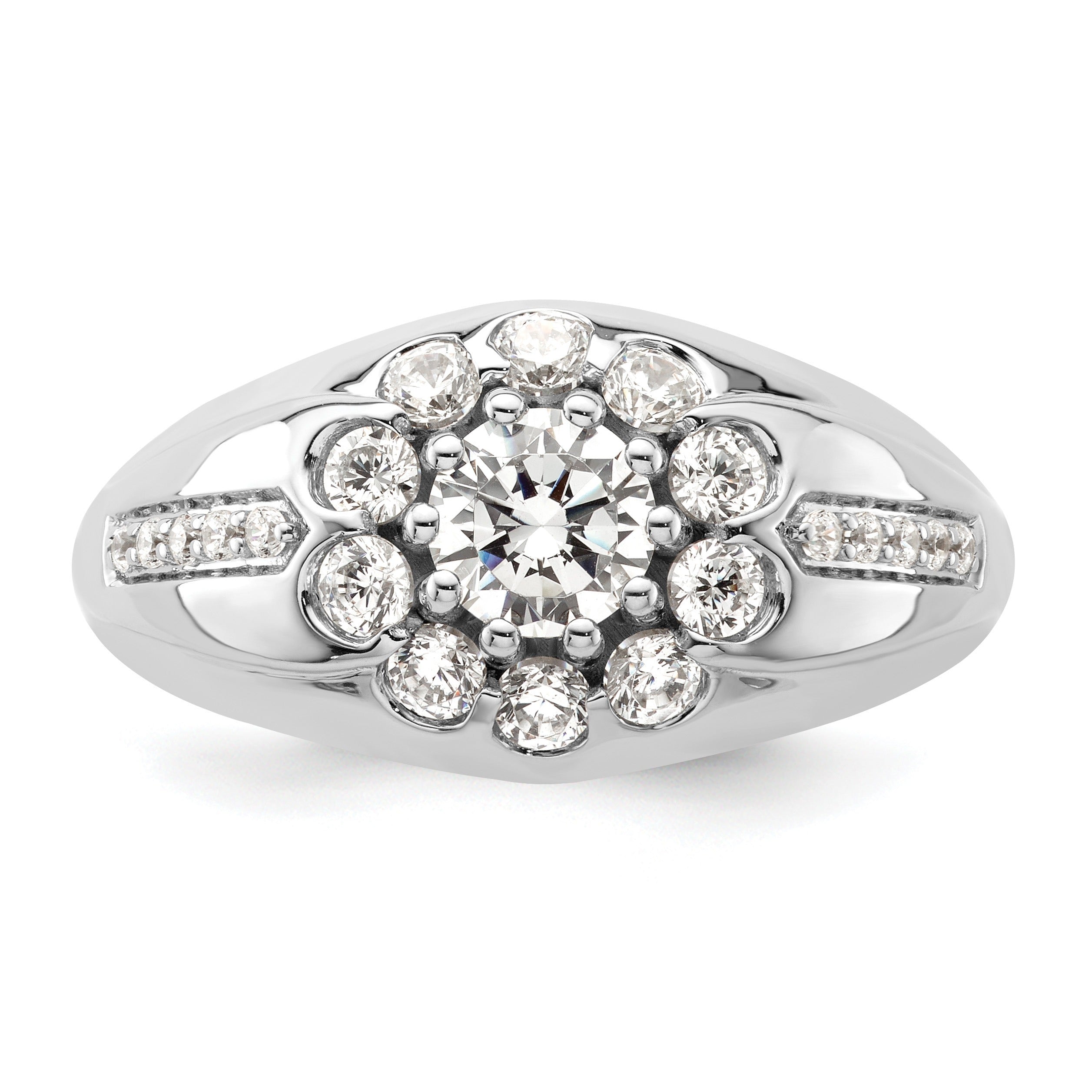 14k White Gold 1 1/2 ct Lab Grown Diamond Men's Ring