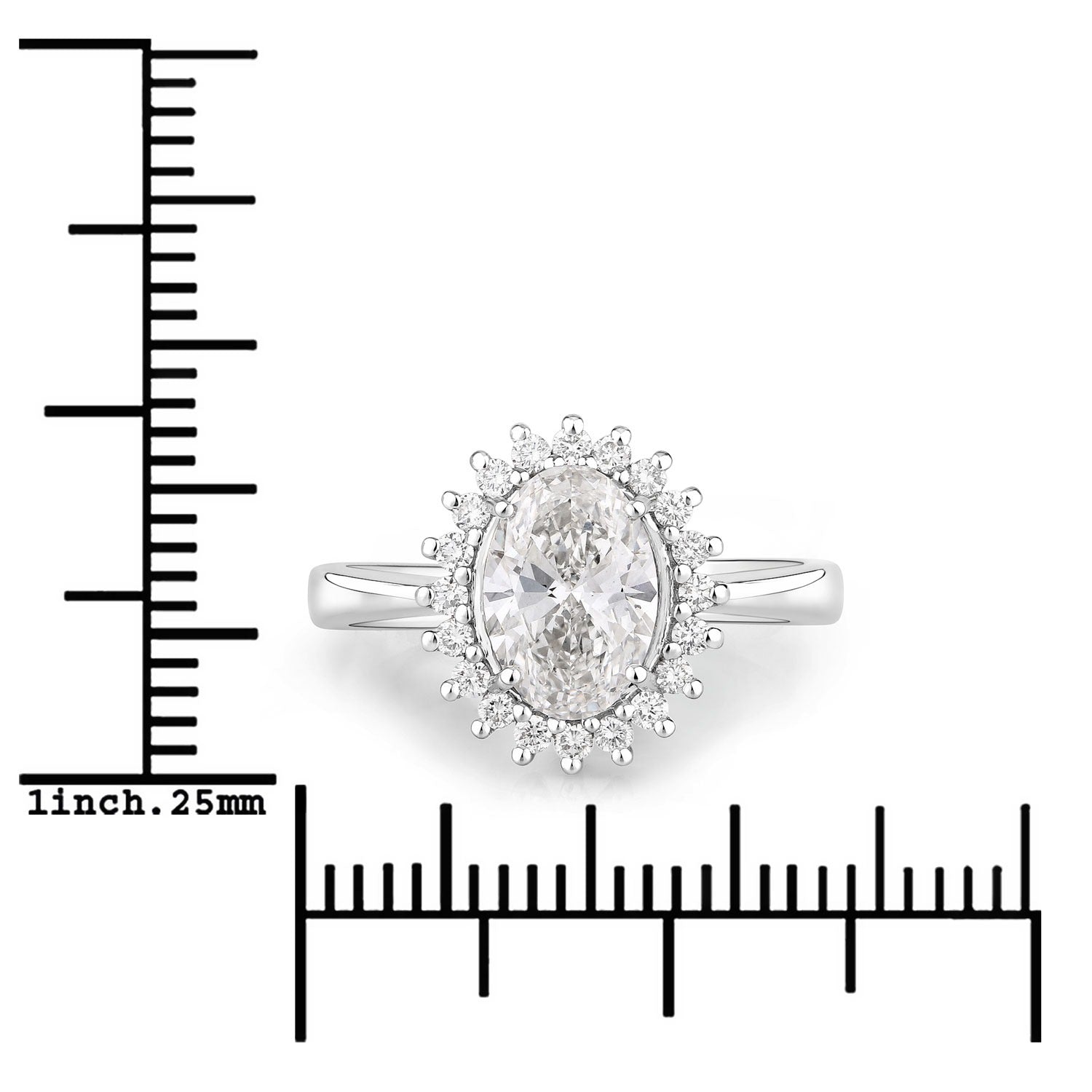 Halo Style 1.73 Ct Lab Diamond Oval Platinum Bridal Floral Ring