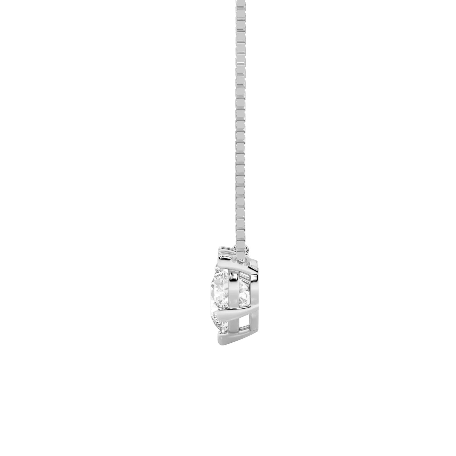 2 Ct Round (F/VS) Lab Grown Diamond Prong 14K White Gold Three-Stone Past Present Future Pendant Necklace