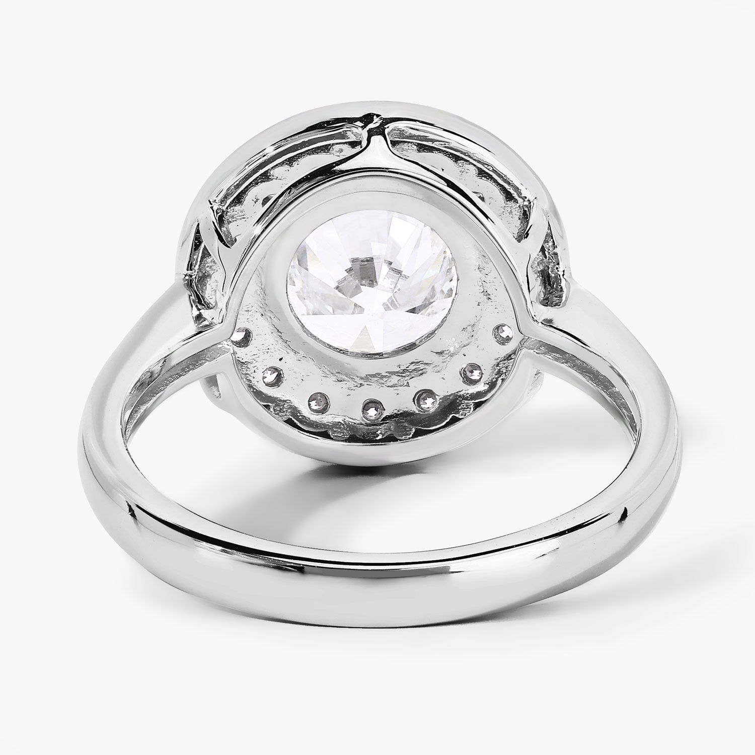 2.48 Ct Round Lab Grown Diamond Platinum Halo Bridal Ring