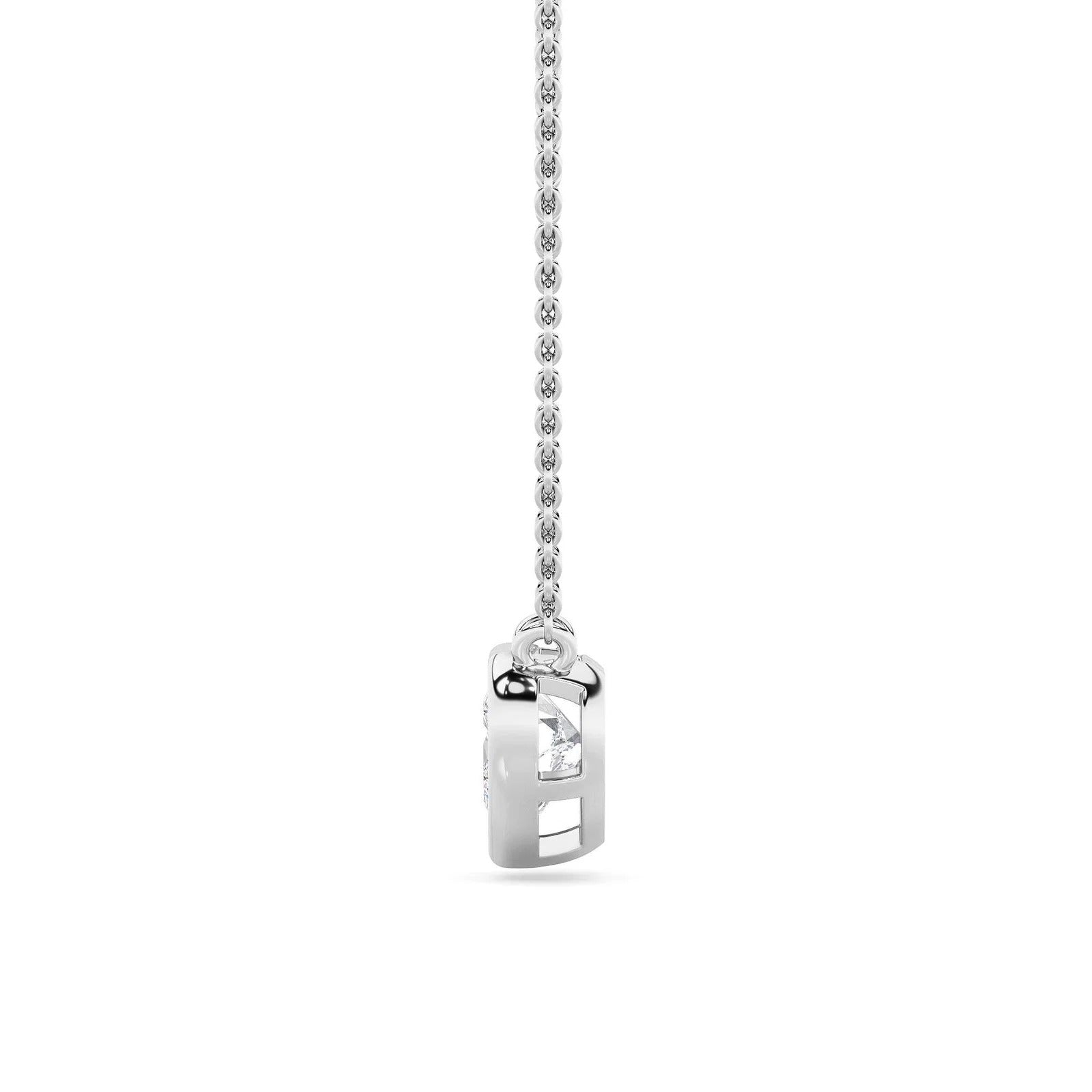 Heart Lab Grown Diamond (F/VS ) Prong 14K White Gold Pendant Necklace