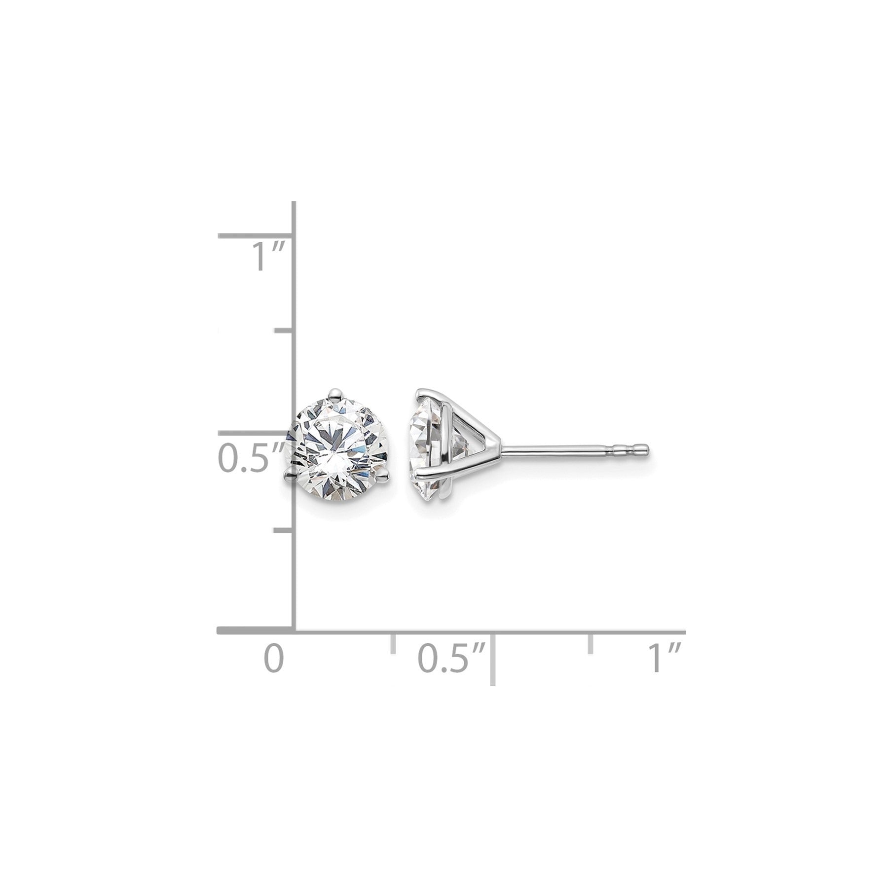 14K White Gold Lab Grown Diamond Round Shaped Stud Earrings