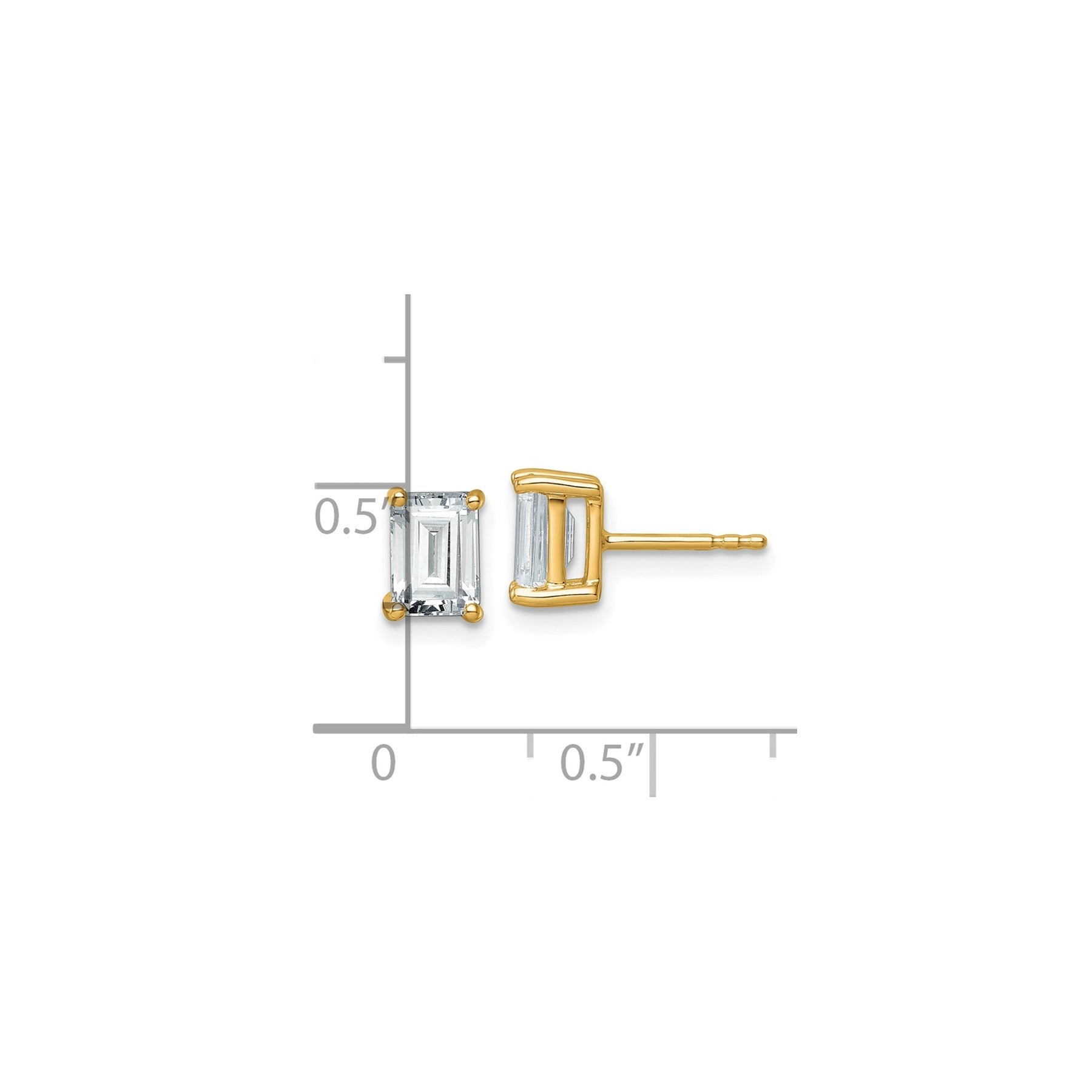 14K Lab Grown Diamond Four Prong Stud Earrings