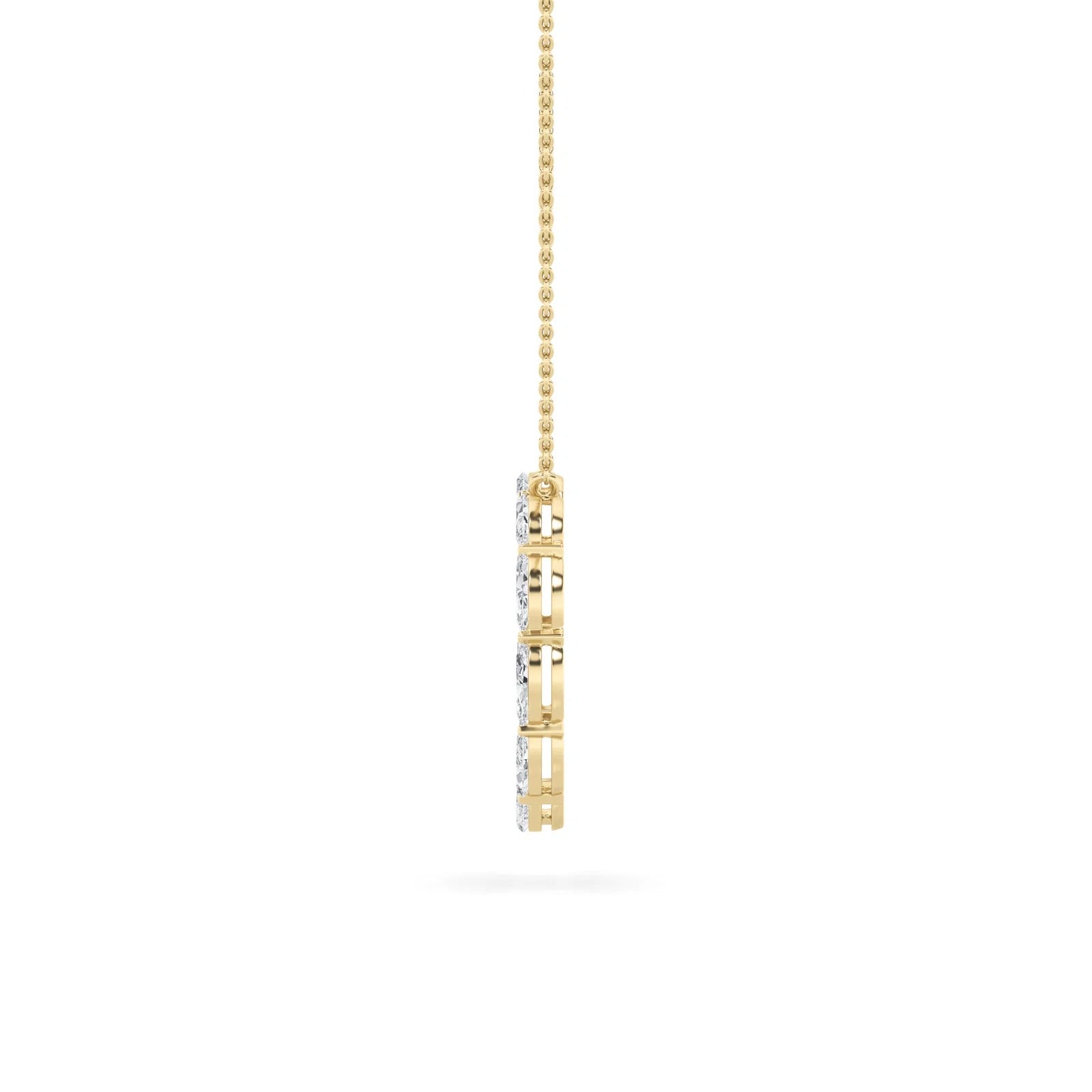 2.25 Ct Marquise (F/VS) Lab Grown Diamond Prong 14K Yellow Gold Fancy Open Circle Pendant Necklace