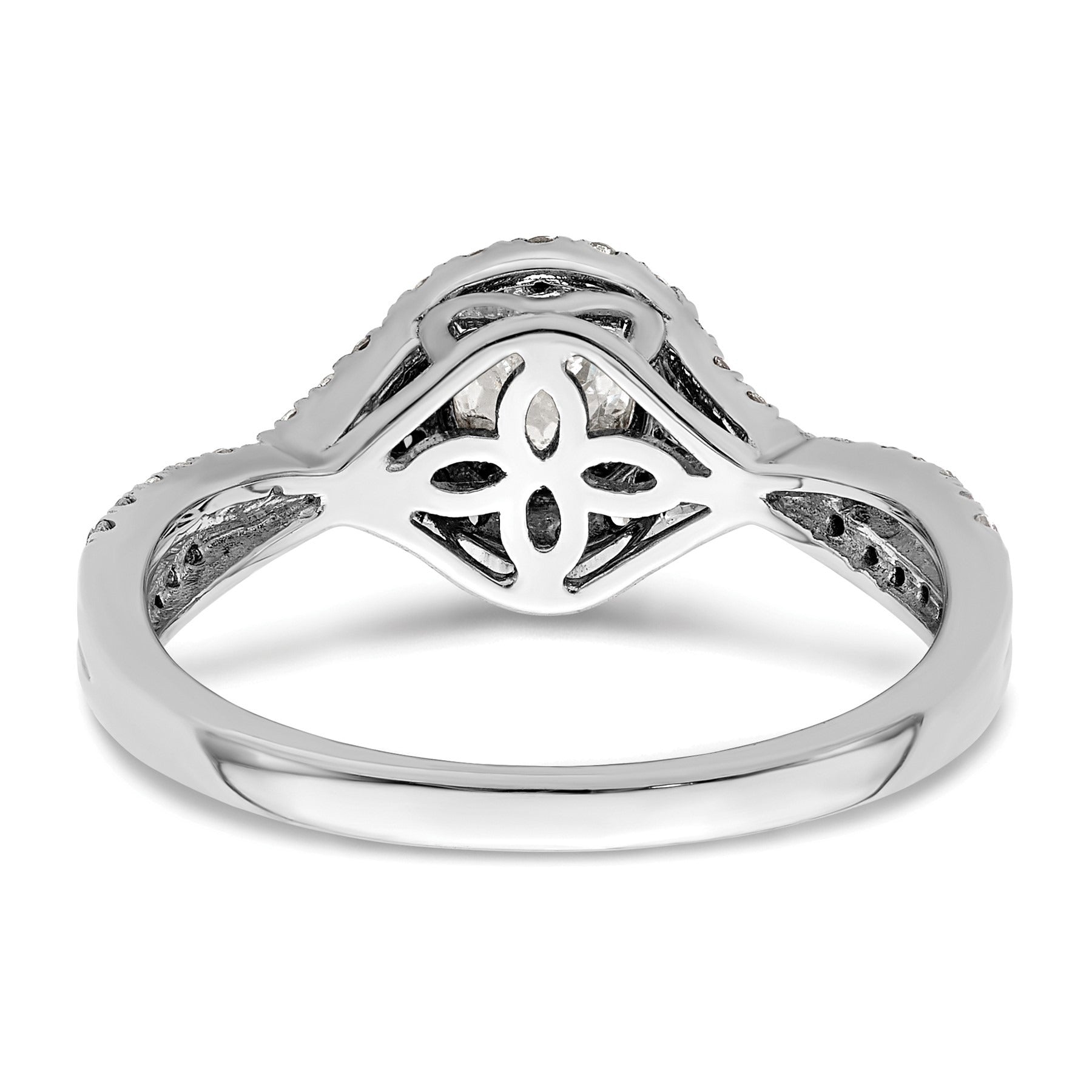Lab Grown Diamond Round Criss Cross Halo Ring