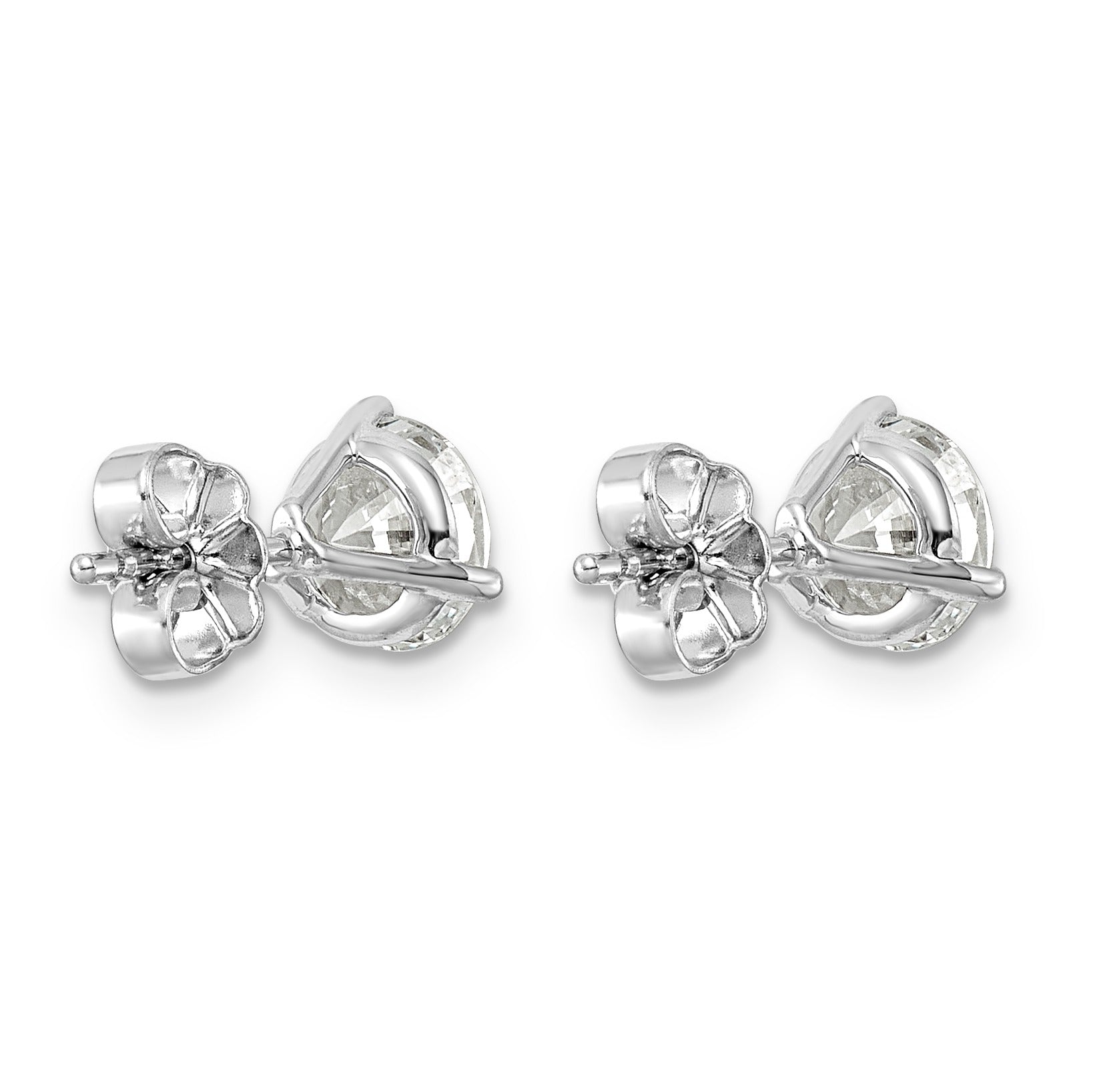14K White Gold Lab Grown Diamond Round Shaped Stud Earrings