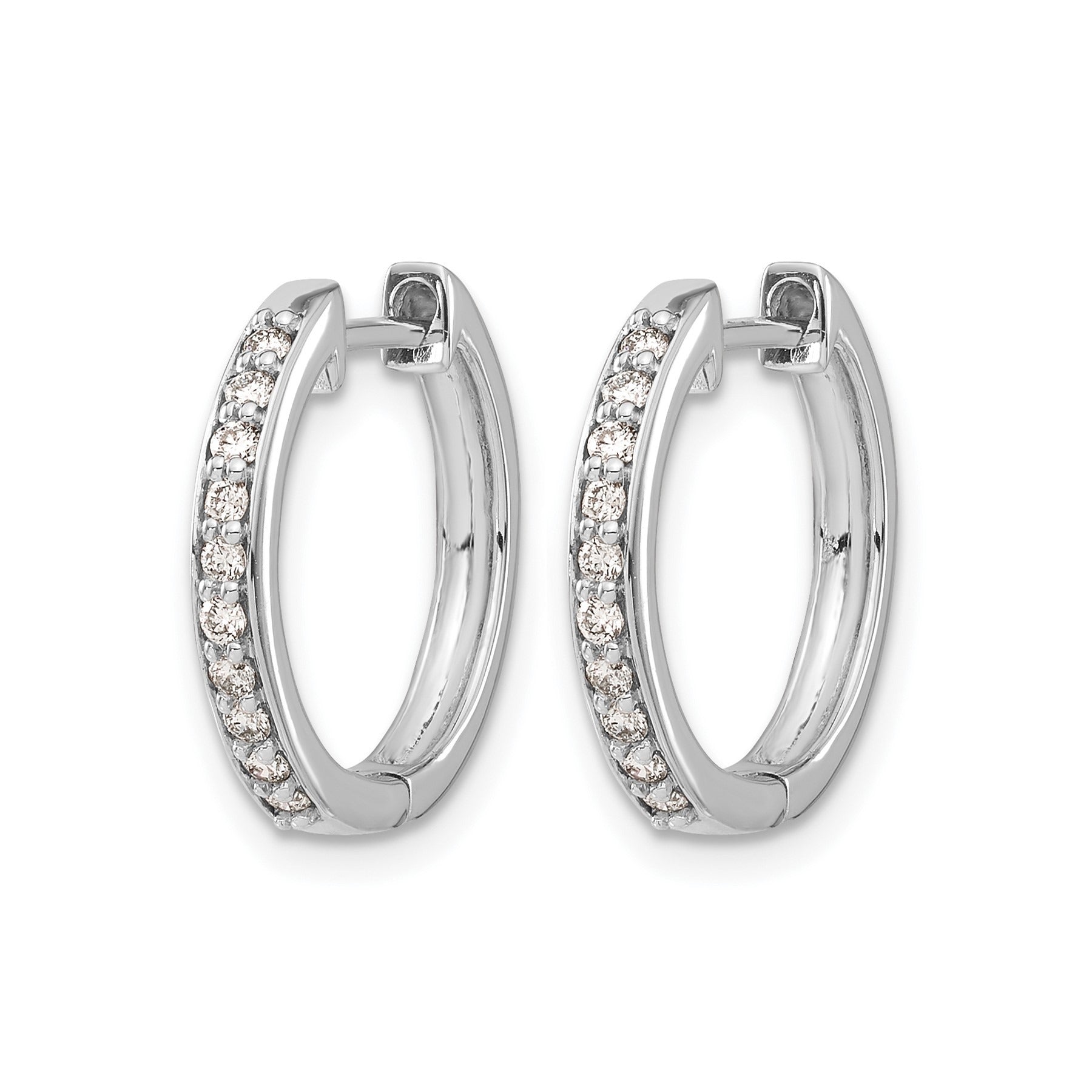 14k Gold Lab Grown Diamond Hinged Hoop Earrings