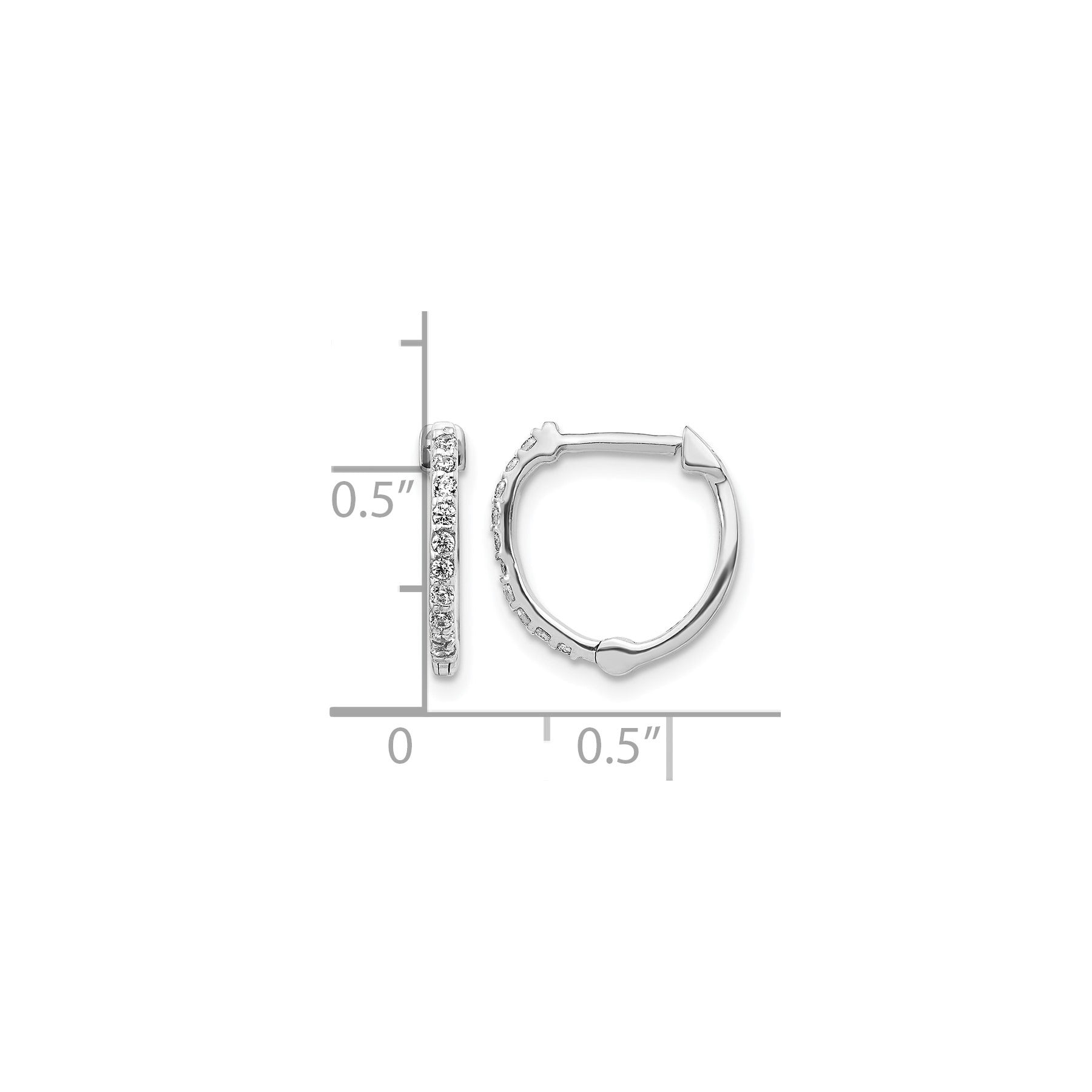 14k Gold Lab Grown Diamond Hinged Hoop Earrings