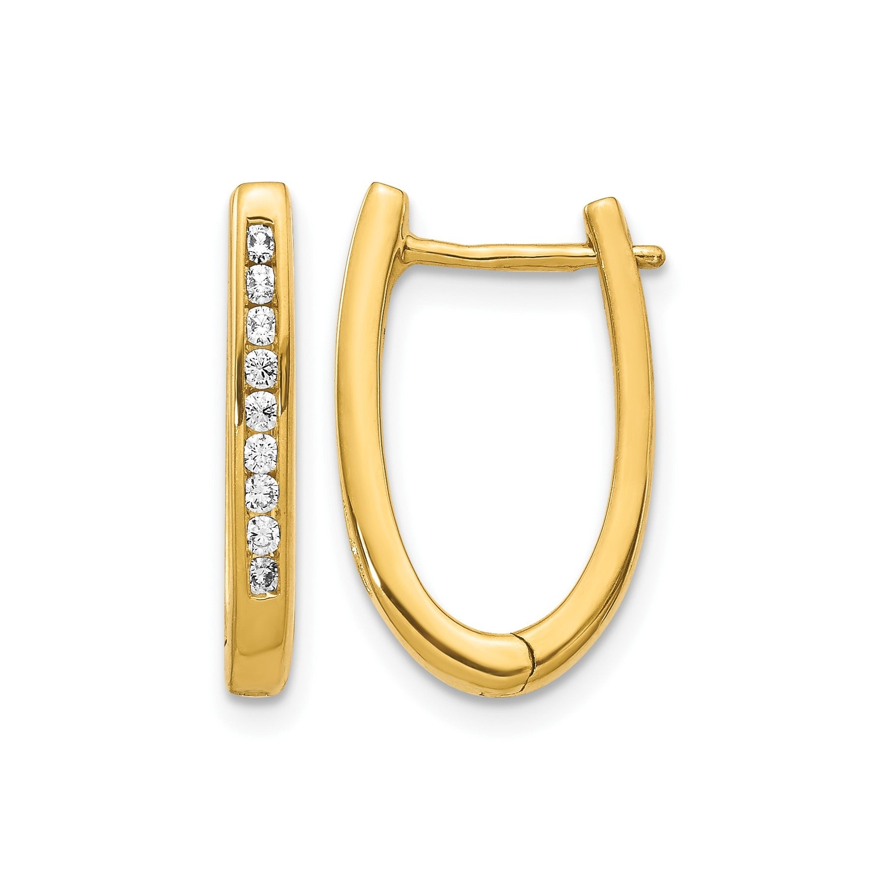 14k Gold Lab Grown Diamond Hinged Hoop Earrings 0.25 Ct