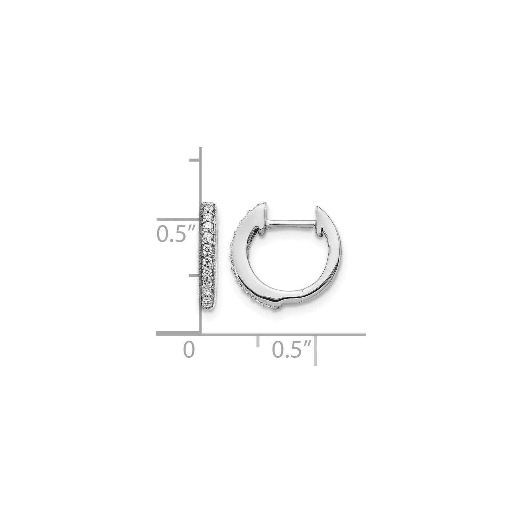 Lab Grown Diamond Hinged Hoop Earrings 14k White Gold