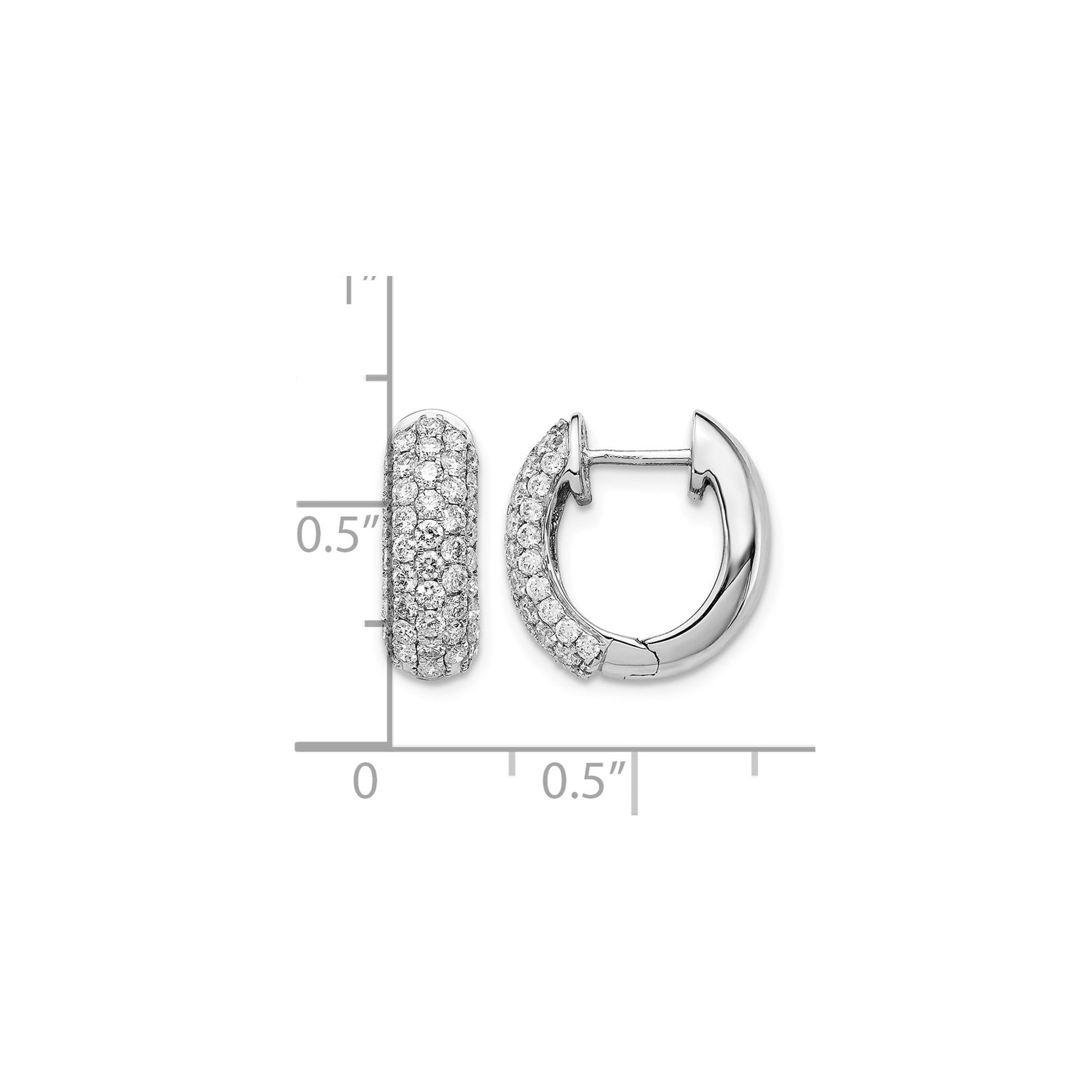 Lab Diamond Hinged Hoop 14k Gold Earrings