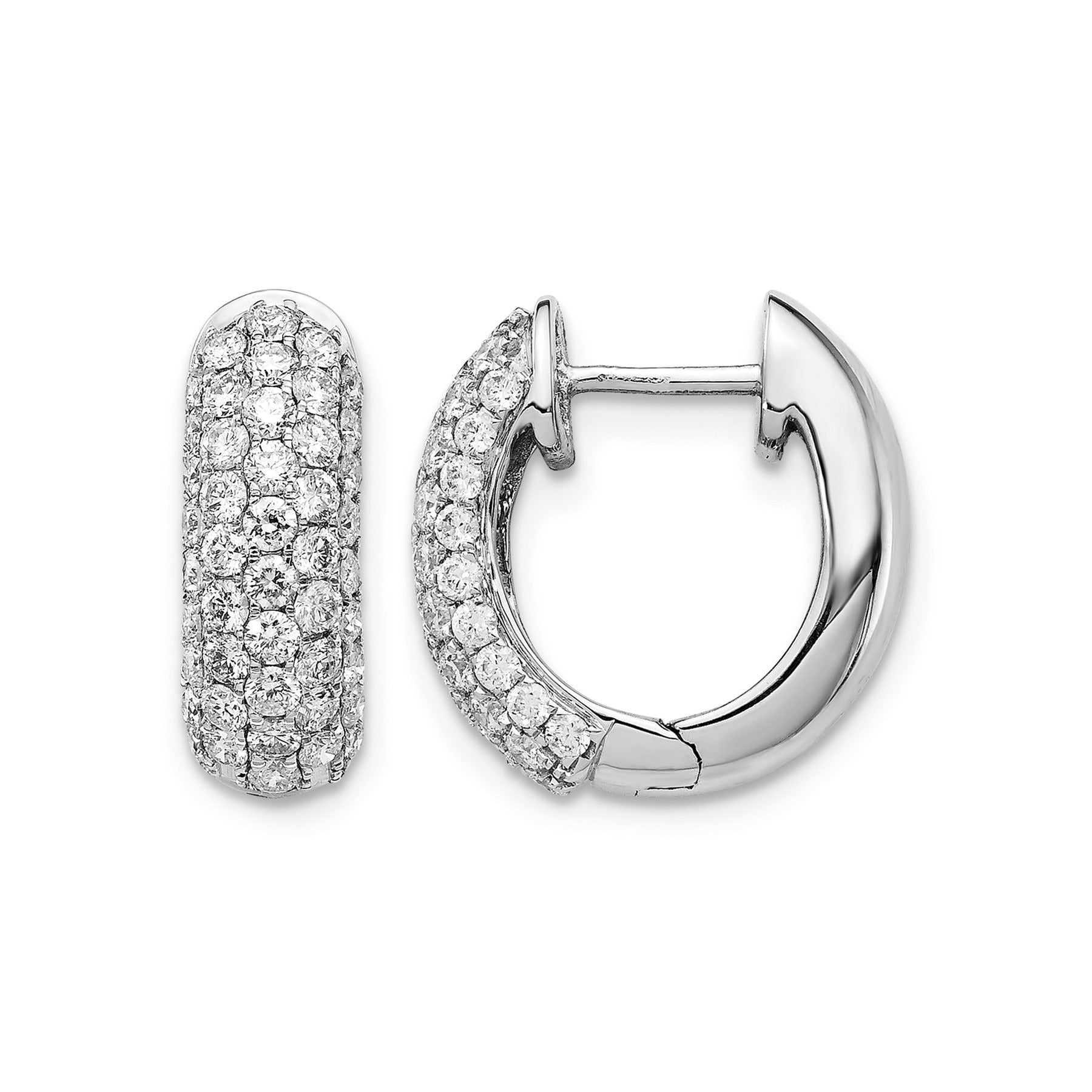 14k Gold Lab Grown Diamond Hinged Hoop Earrings
