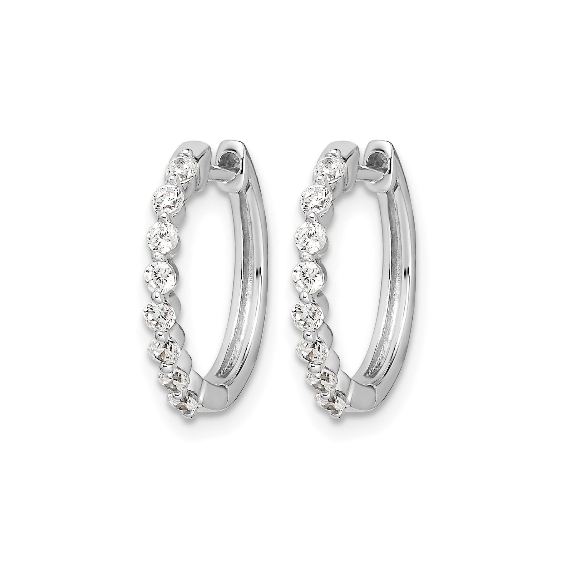 14k Gold Lab Grown Diamond Hinged Hoop Earrings