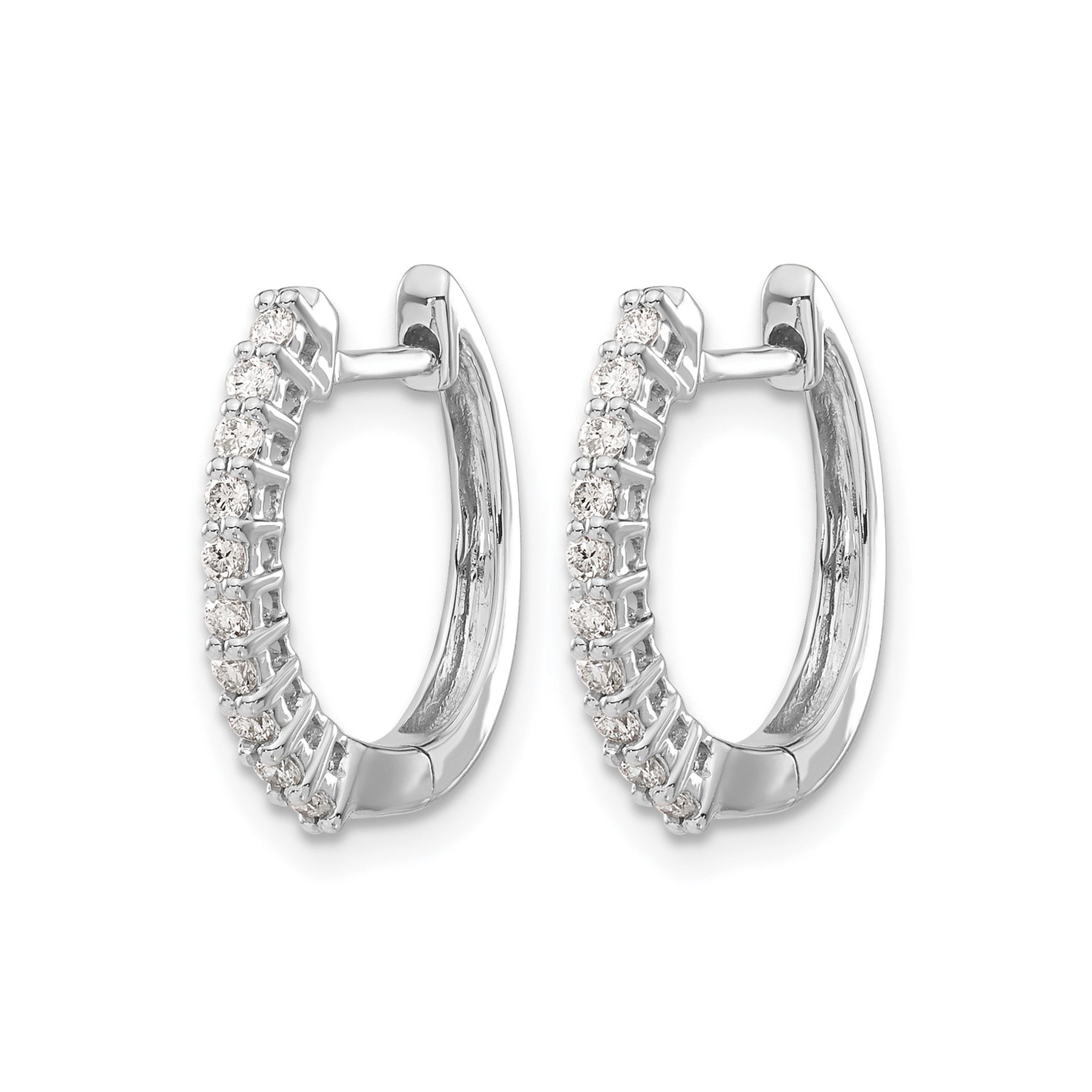14k Gold Lab Grown Diamond Hinged Hoop Earrings
