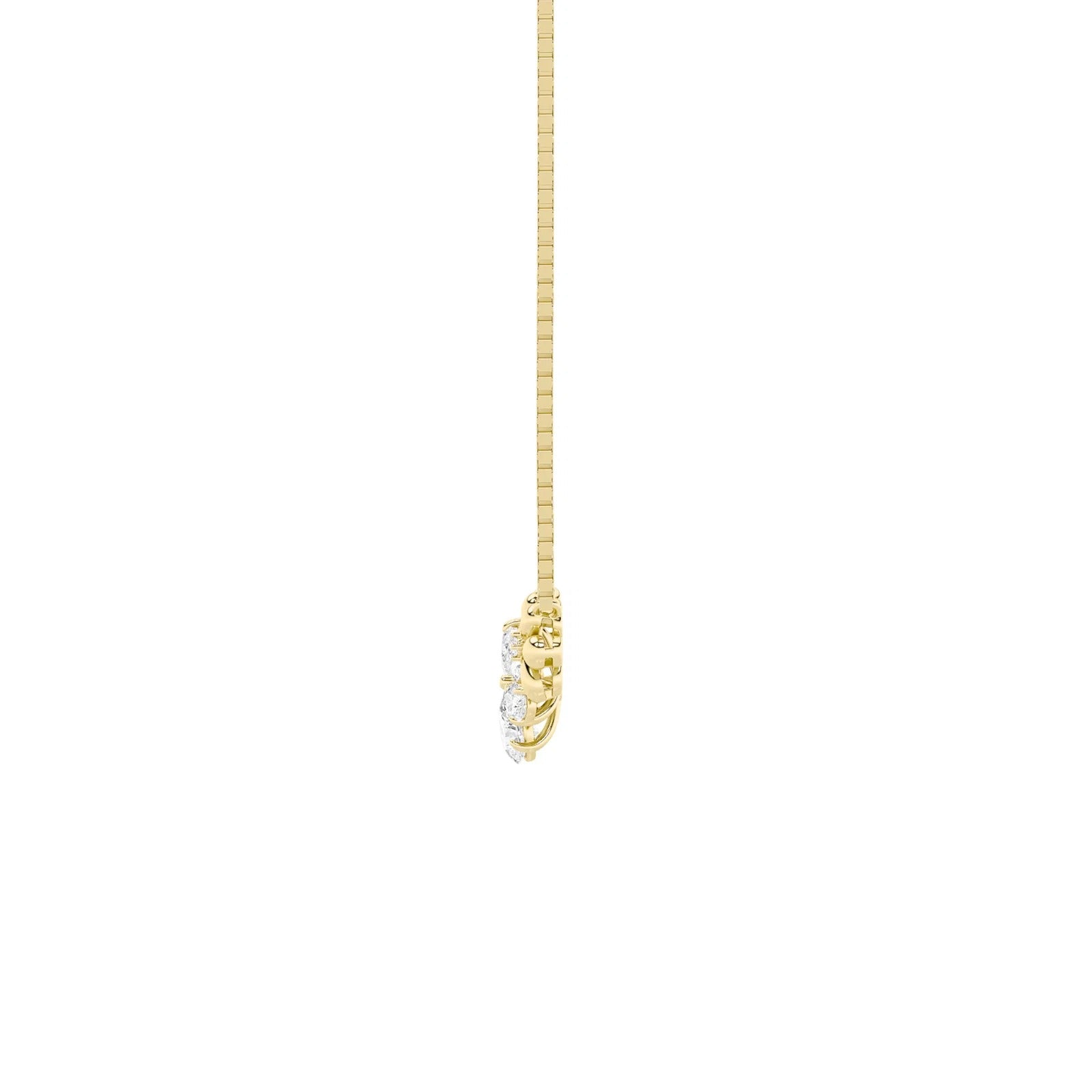 2.0 Ct Pear (F/VS) Lab Grown Diamond Prong 10K Yellow Gold Fancy Floral Pendant Necklace