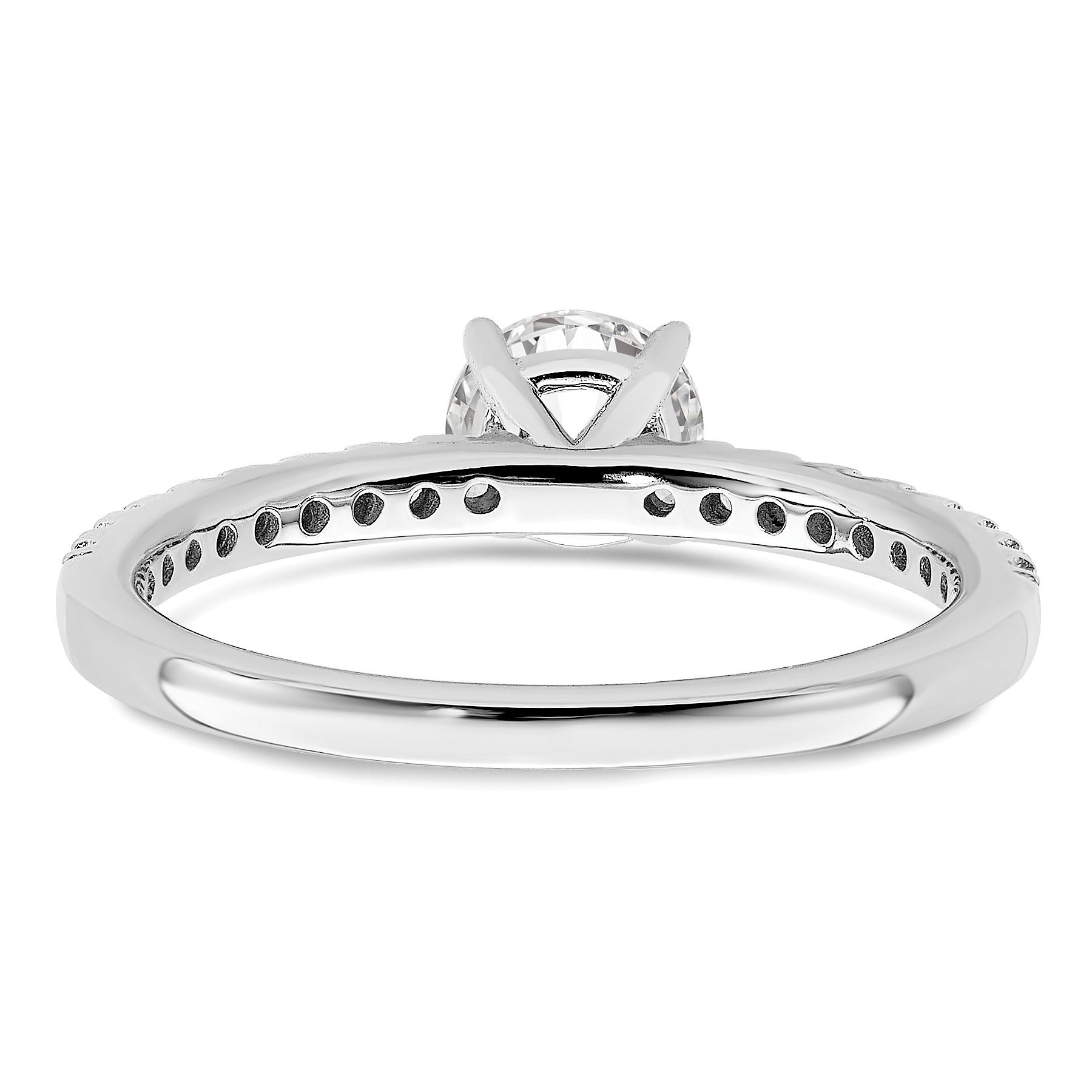 14k White Gold Lab Grown Diamond Round Engagement Ring