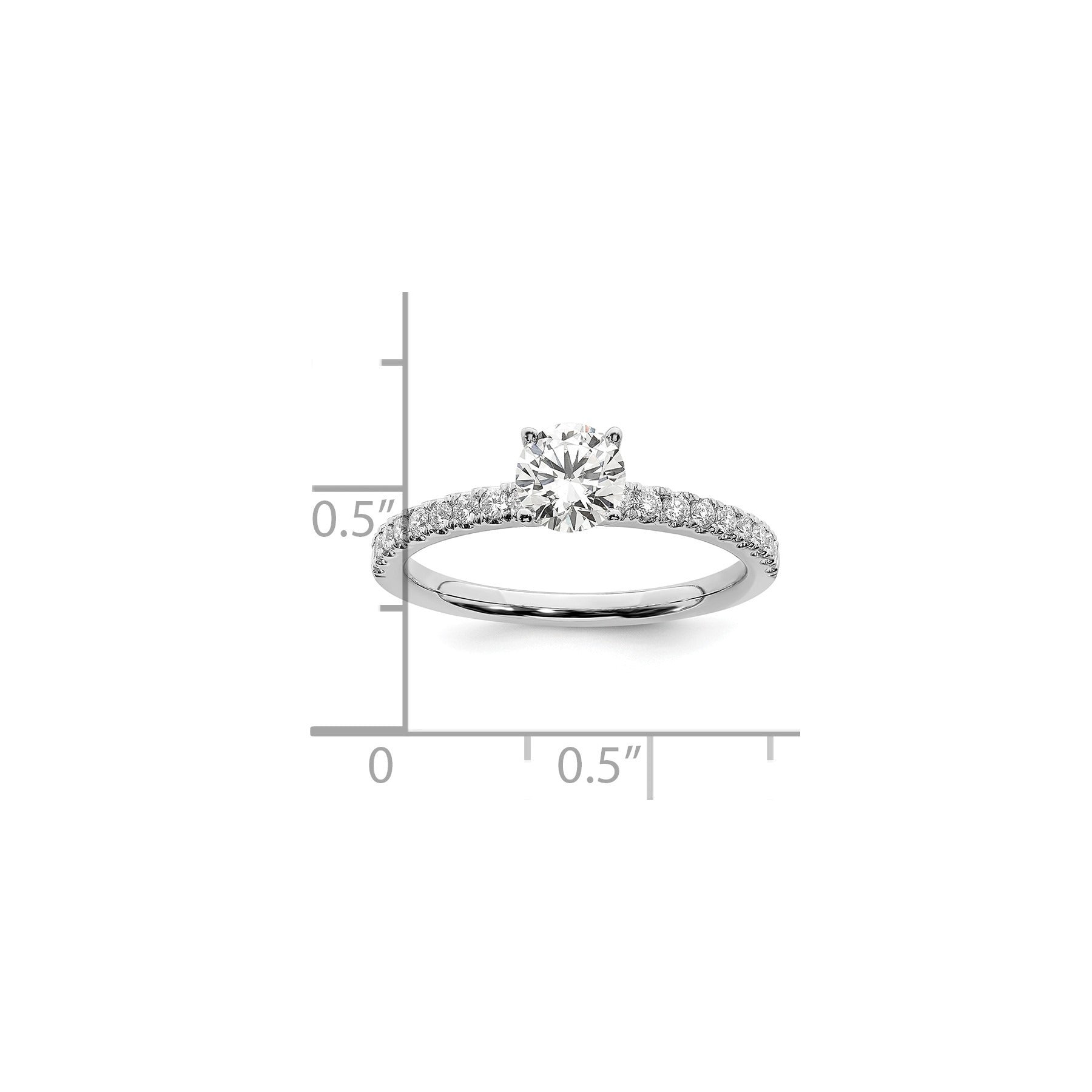 14k White Gold Lab Grown Diamond Round Engagement Ring