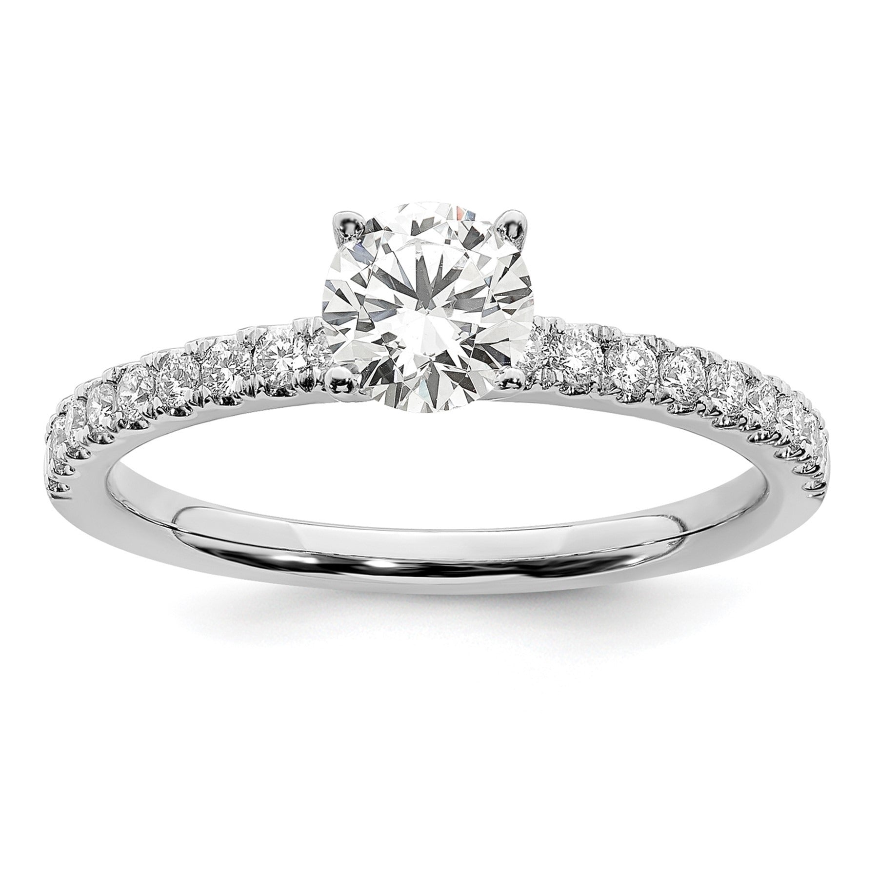 14k White Gold Lab Grown Diamond Round Engagement Ring