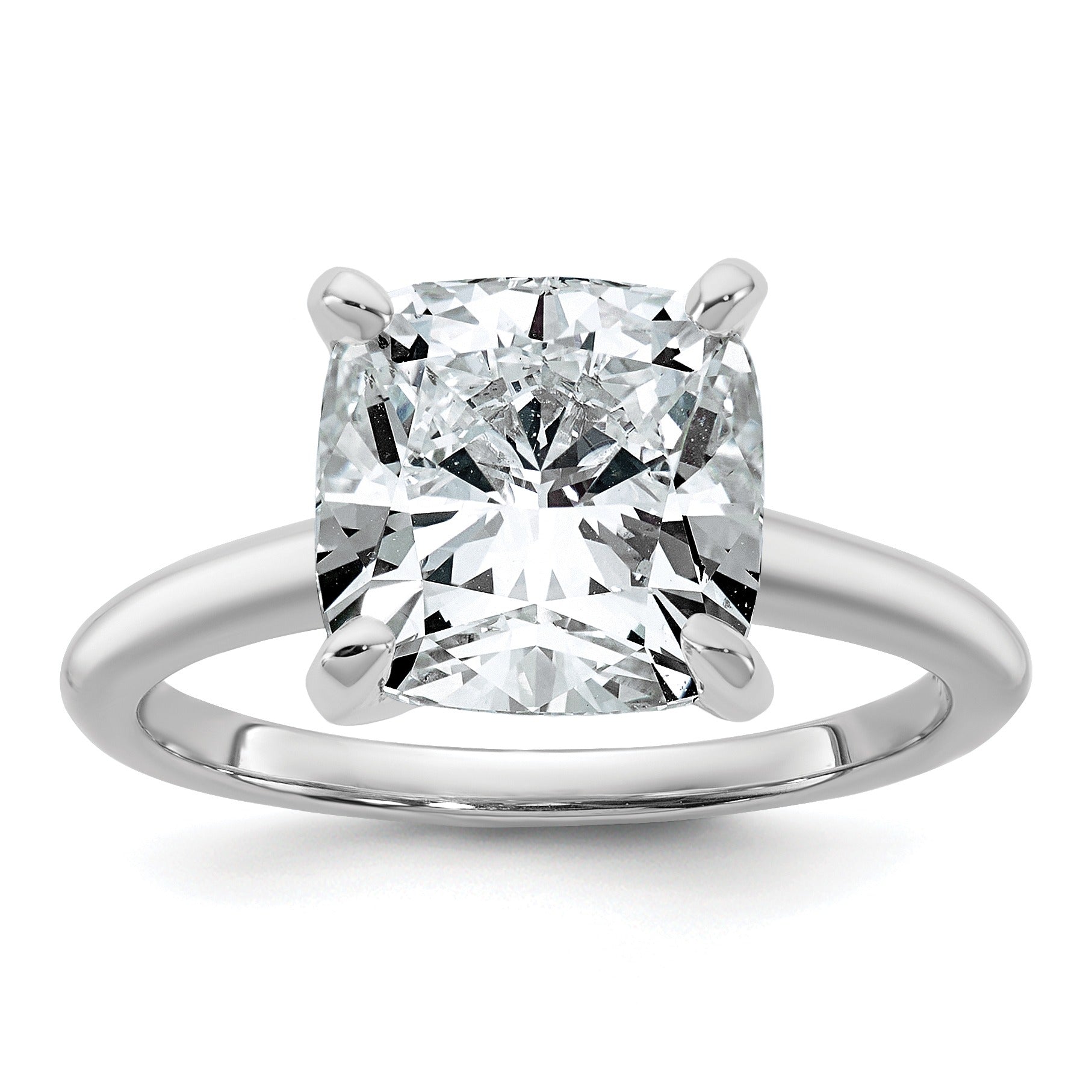 Lab Grown Diamond Cushion Solitaire Engagement Ring