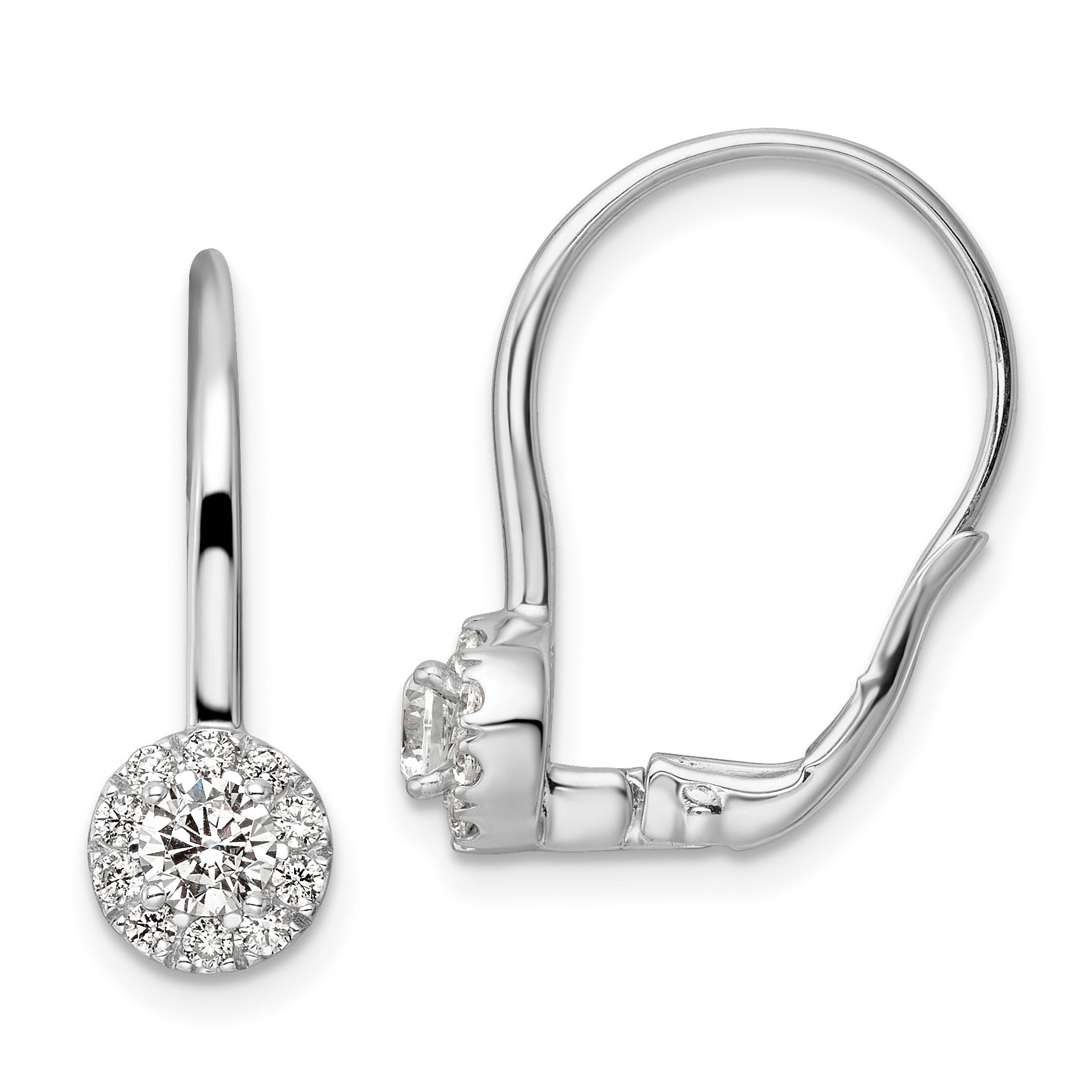 14k Gold Lab Grown Diamond Drop Leverback Earrings