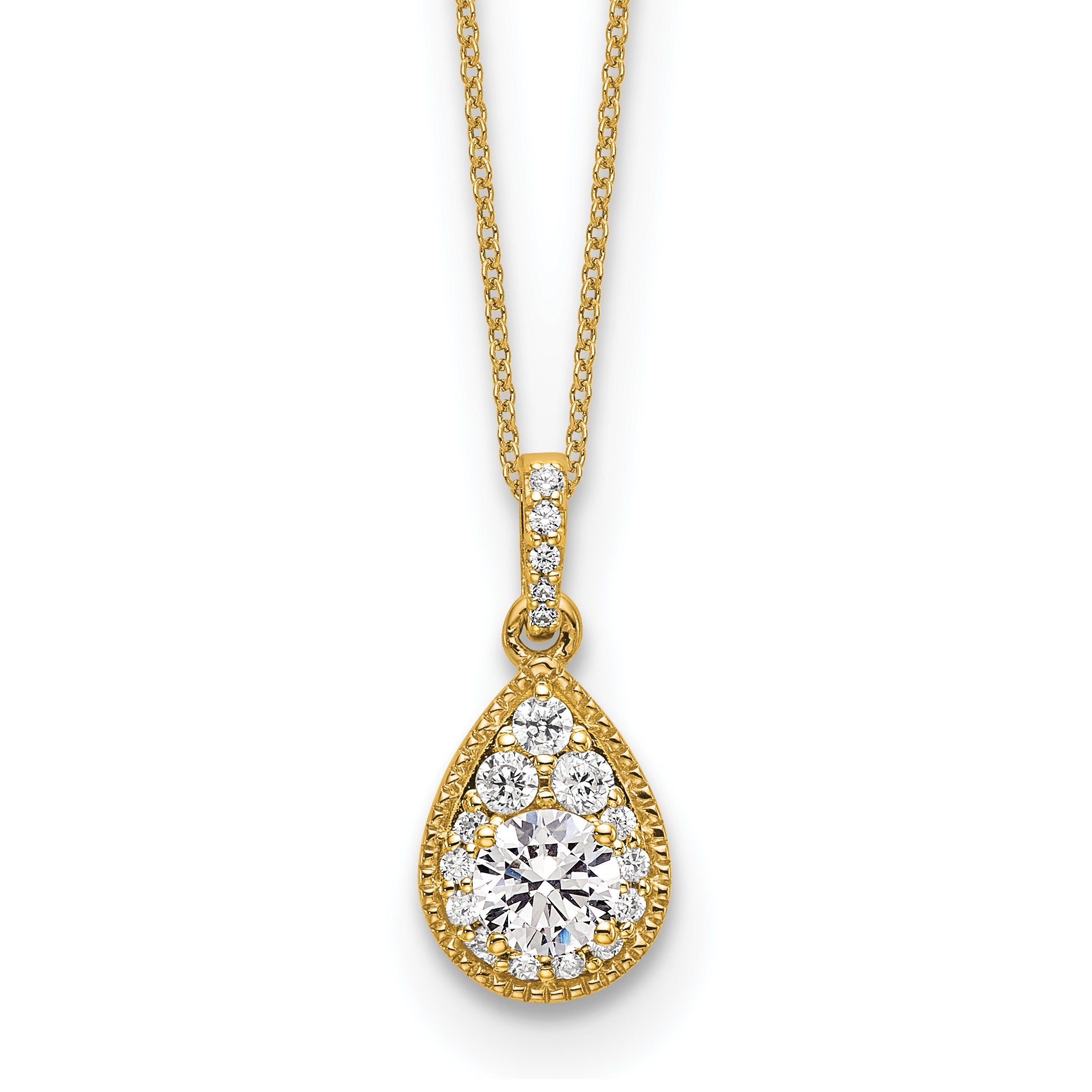 Lab Grown Diamond Teardrop Cluster Necklace
