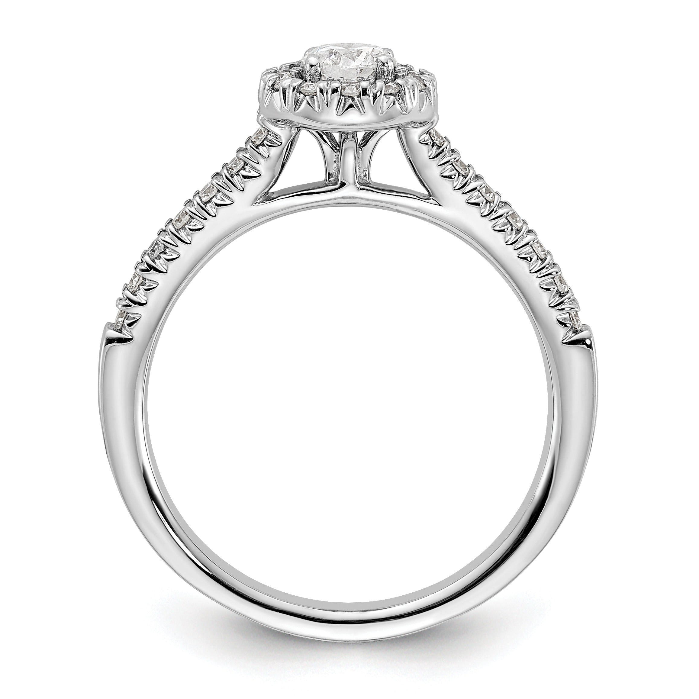 14k Lab Grown Diamond Round Halo Engagement Ring