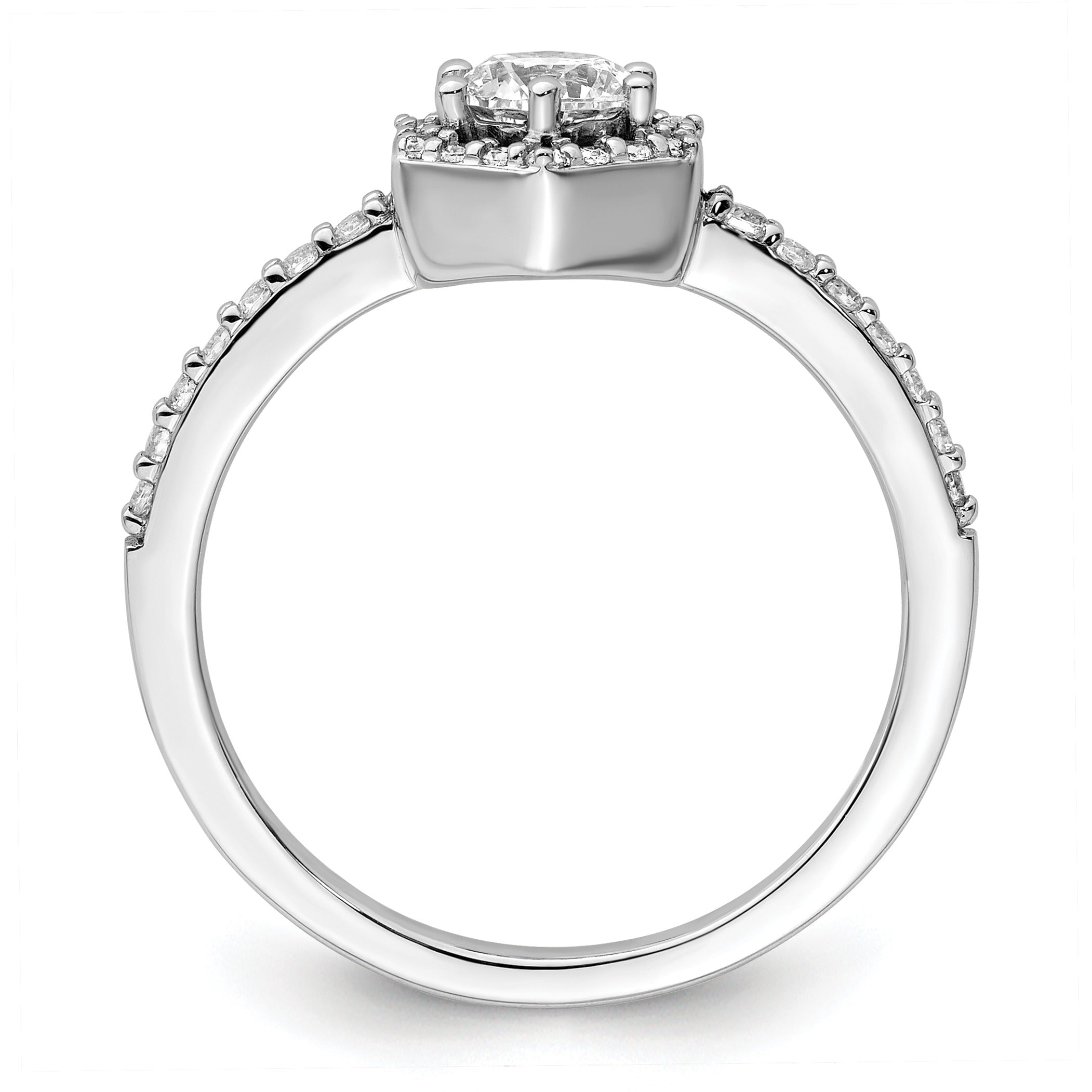 0.62 Carat Lab Grown Diamond Halo Ring 14K White Gold